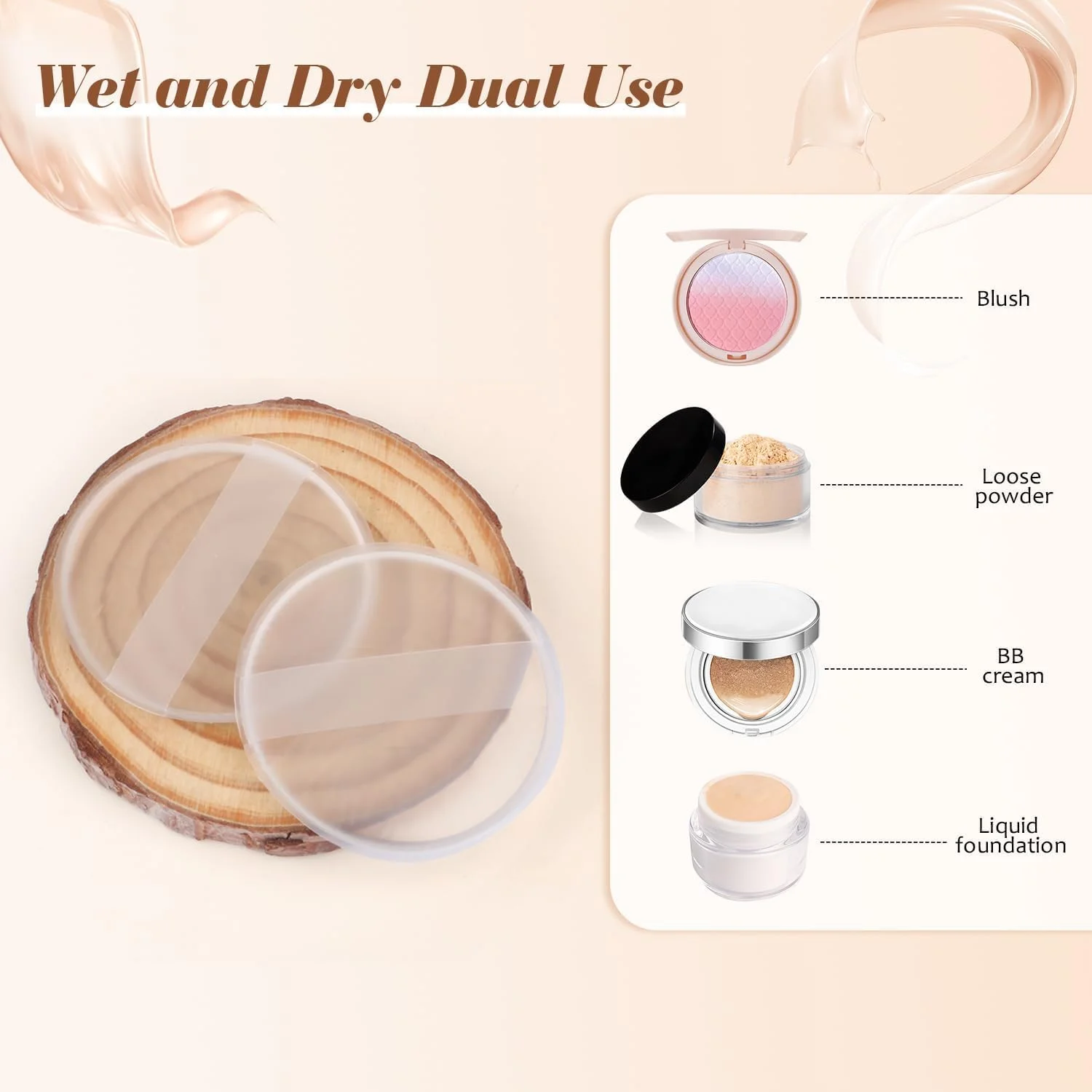 پد آرایشی قابل شستشو با دسته ابریشمی، پدهای پودری سیلیکونی گرد شفاف، استفاده دوگانه خشک و مرطوب، اپلیکاتور لوازم آرایشی برای کرم پودر مایع، کرم، کانسیلر، رژگونه، بلندر ابزار زیبایی آرایشی (8 عدد) پد آرایشی قابل شستشو با دسته ابریشمی، پدهای پودری سیلیکونی گرد شفاف، استفاده دوگانه خشک و مرطوب، اپلیکاتور لوازم آرایشی برای کرم پودر مایع، کرم، کانسیلر، رژگونه، بلندر ابزار زیبایی آرایشی (8 عدد)