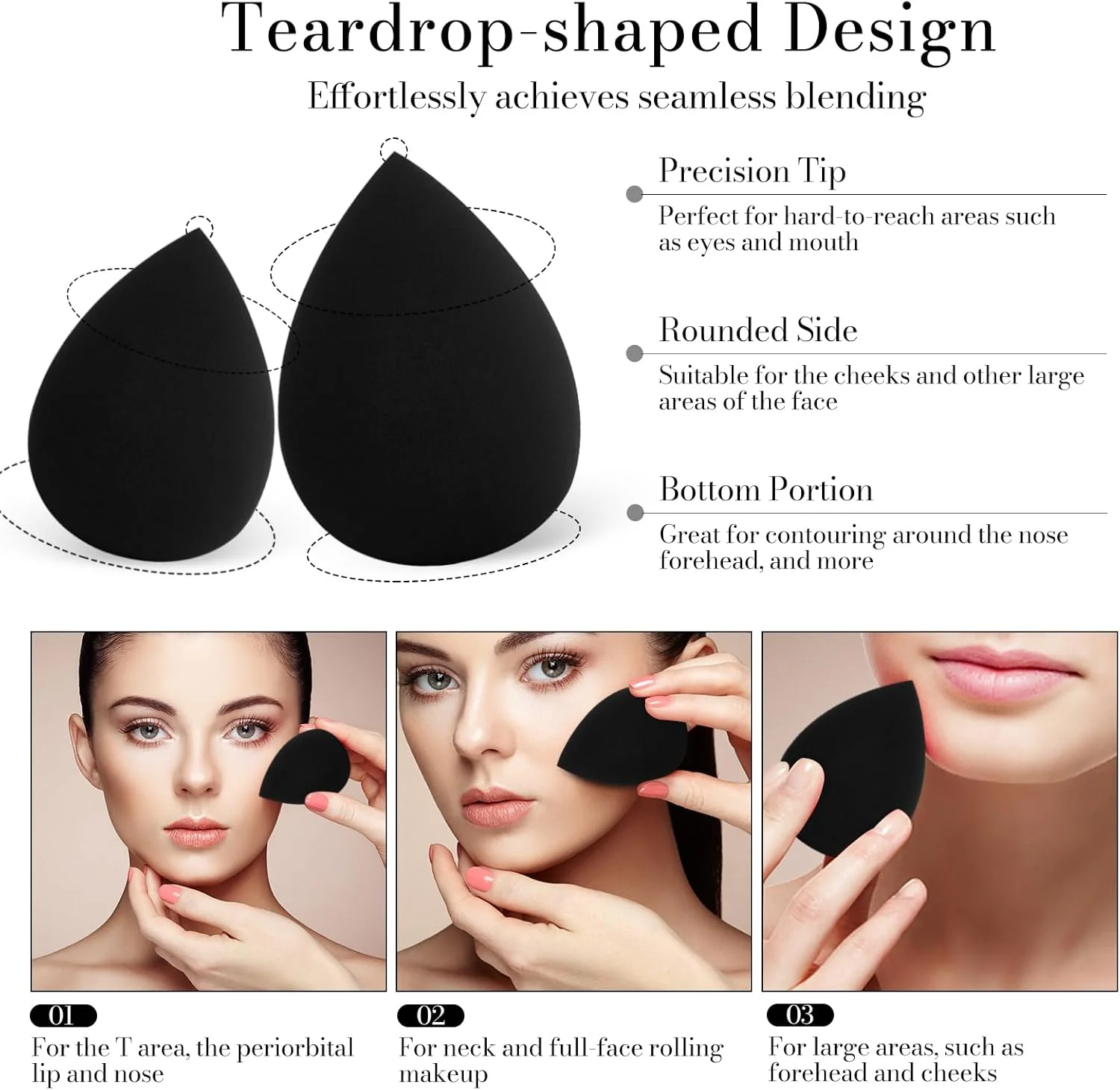 اسفنج های آرایشی VXZOHOW - بدون لاتکس، اسفنج آرایشی با کیفیت بالا برای ترکیب کرم پودر مناسب برای انواع پوست، استفاده بی نقص از آرایش مایع، کرمی و پودری (قابل استفاده خشک و مرطوب، 5 عدد، مشکی) اسفنج های آرایشی VXZOHOW - بدون لاتکس، اسفنج آرایشی با کیفیت بالا برای ترکیب کرم پودر مناسب برای انواع پوست، استفاده بی نقص از آرایش مایع، کرمی و پودری (قابل استفاده خشک و مرطوب، 5 عدد، مشکی)