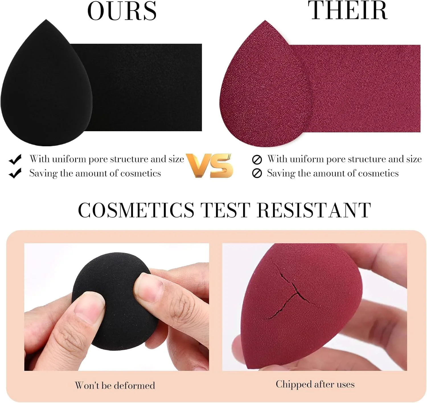 اسفنج های آرایشی VXZOHOW - بدون لاتکس، اسفنج آرایشی با کیفیت بالا برای ترکیب کرم پودر مناسب برای انواع پوست، استفاده بی نقص از آرایش مایع، کرمی و پودری (قابل استفاده خشک و مرطوب، 5 عدد، مشکی) اسفنج های آرایشی VXZOHOW - بدون لاتکس، اسفنج آرایشی با کیفیت بالا برای ترکیب کرم پودر مناسب برای انواع پوست، استفاده بی نقص از آرایش مایع، کرمی و پودری (قابل استفاده خشک و مرطوب، 5 عدد، مشکی)