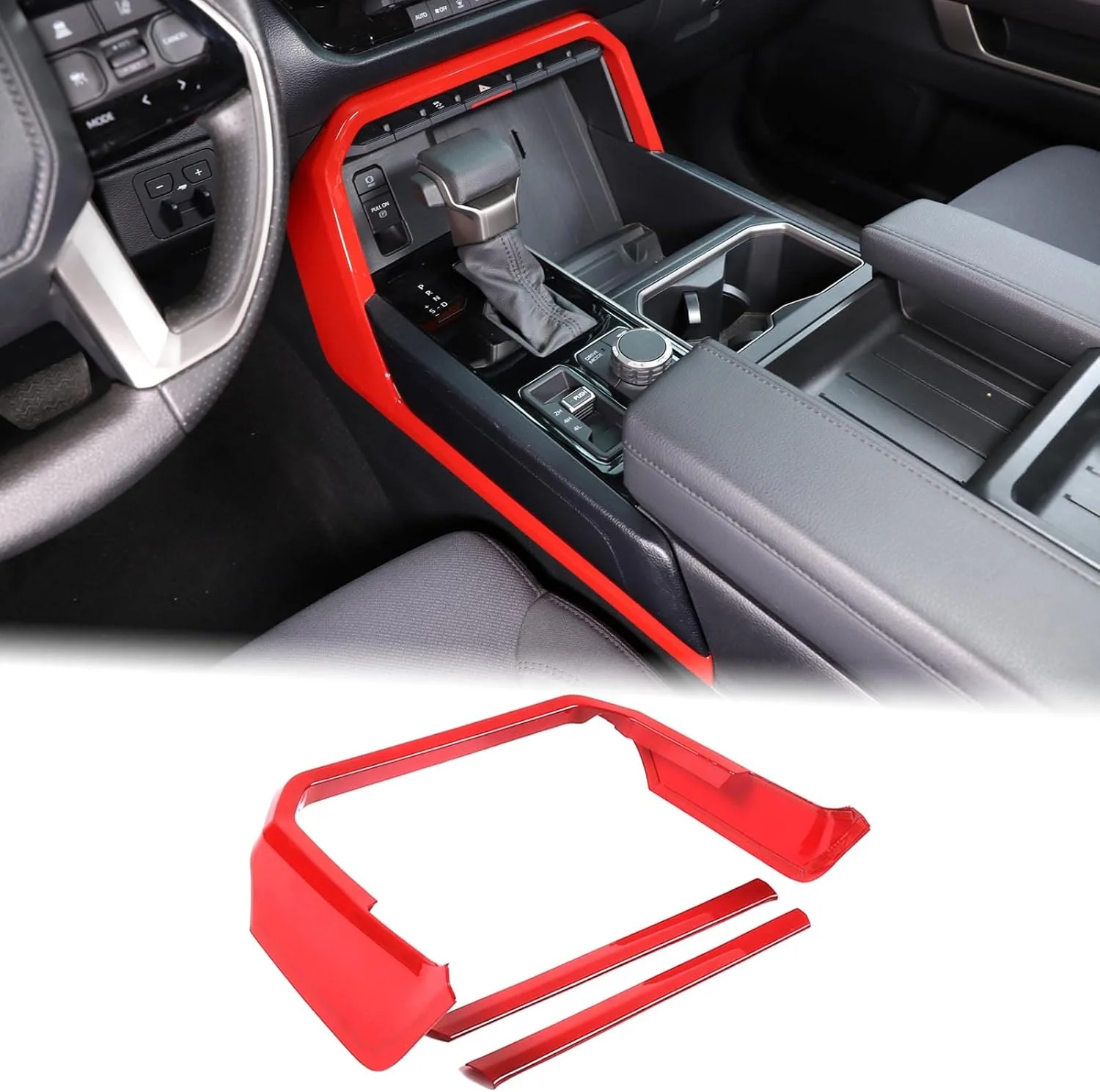 روکش تریم قاب پنل تعویض دنده جعبه دنده کنسول وسط خودرو Aunginsy سازگار با تویوتا توندرا/سکوبا 2022-2023، محافظ نوار تزئینی پنل جانبی جعبه دنده کنترل مرکزی روکش تریم قاب پنل تعویض دنده جعبه دنده کنسول وسط خودرو Aunginsy سازگار با تویوتا توندرا/سکوبا 2022-2023، محافظ نوار تزئینی پنل جانبی جعبه دنده کنترل مرکزی