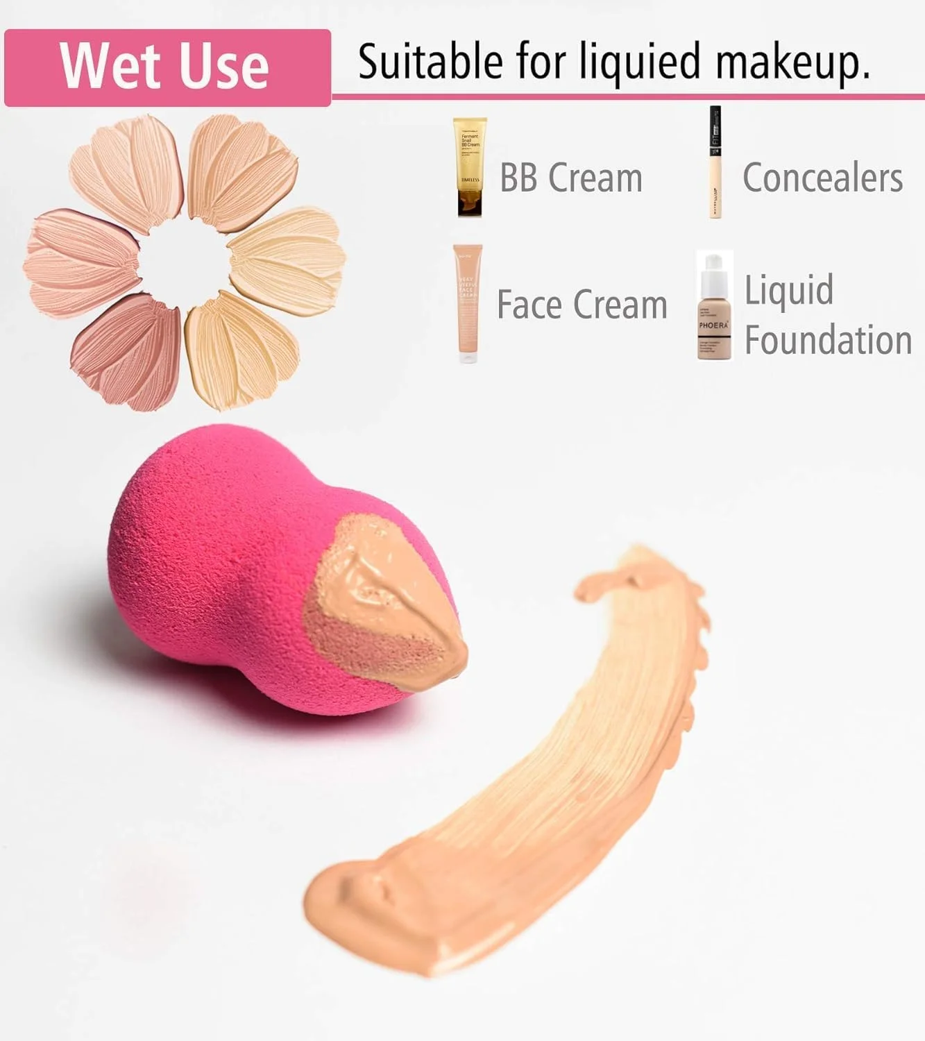 اسفنج آرایشی YHRY، بلندر آرایشی، بلندر آرایشی برای کرم پودر و مایع، اسفنج نرم قطره ای برای پودر مخلوط کردن فونداسیون، تمیز کردن آسان، فوق العاده نرم، 1 عدد، قرمز