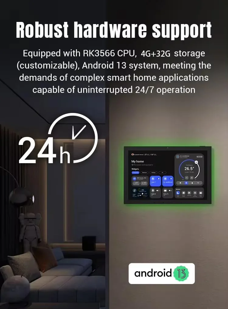 پنل کنترل هوشمند دیواری 10.1 اینچی اندروید 13، کنترلر خانه زیگبی Matter، پشتیبانی از Tuya، دارای 4 میکروفون، پشتیبانی از الکسا و گوگل هوم پنل کنترل هوشمند دیواری 10.1 اینچی اندروید 13، کنترلر خانه زیگبی Matter، پشتیبانی از Tuya، دارای 4 میکروفون، پشتیبانی از الکسا و گوگل هوم