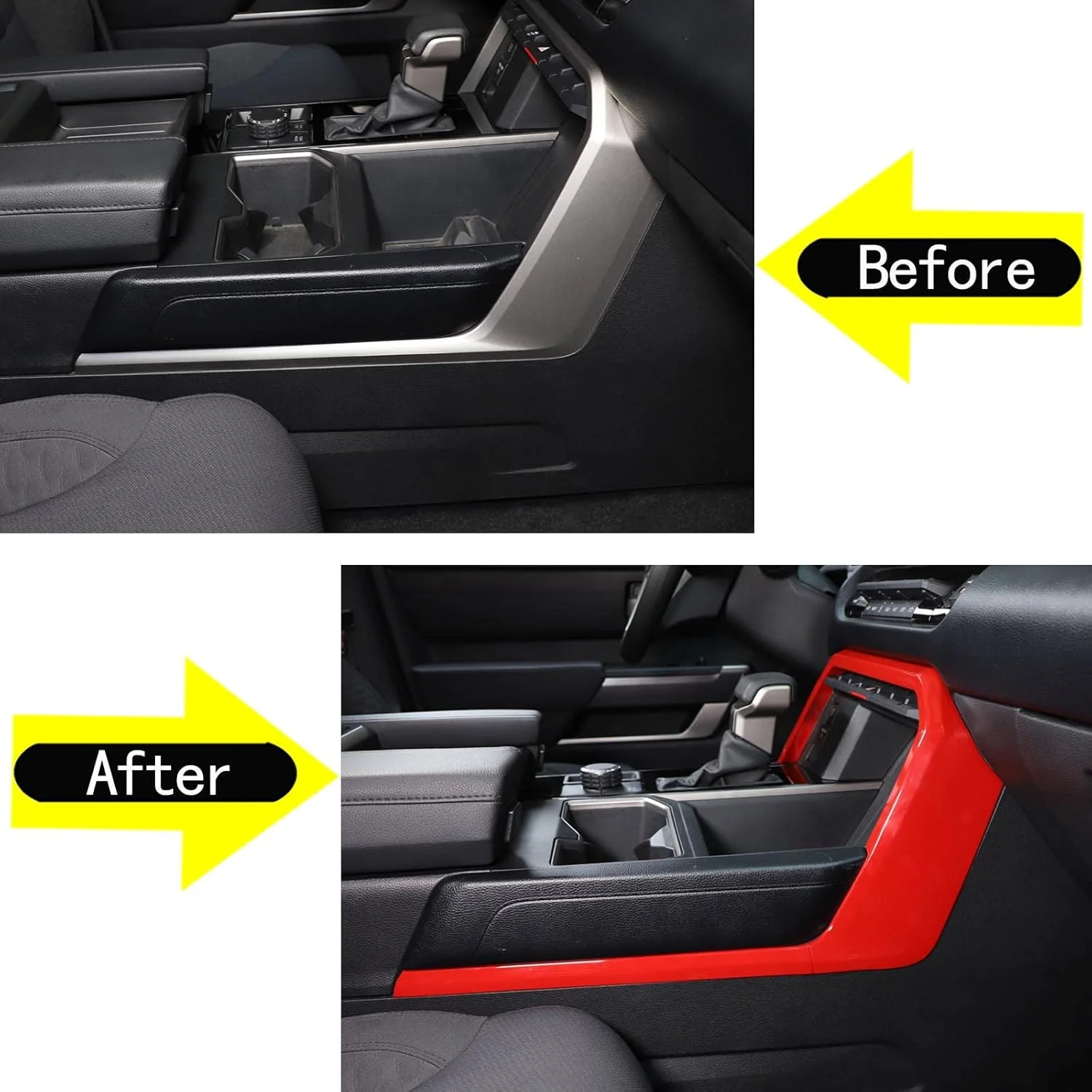 روکش تریم قاب پنل تعویض دنده جعبه دنده کنسول وسط خودرو Aunginsy سازگار با تویوتا توندرا/سکوبا 2022-2023، محافظ نوار تزئینی پنل جانبی جعبه دنده کنترل مرکزی روکش تریم قاب پنل تعویض دنده جعبه دنده کنسول وسط خودرو Aunginsy سازگار با تویوتا توندرا/سکوبا 2022-2023، محافظ نوار تزئینی پنل جانبی جعبه دنده کنترل مرکزی