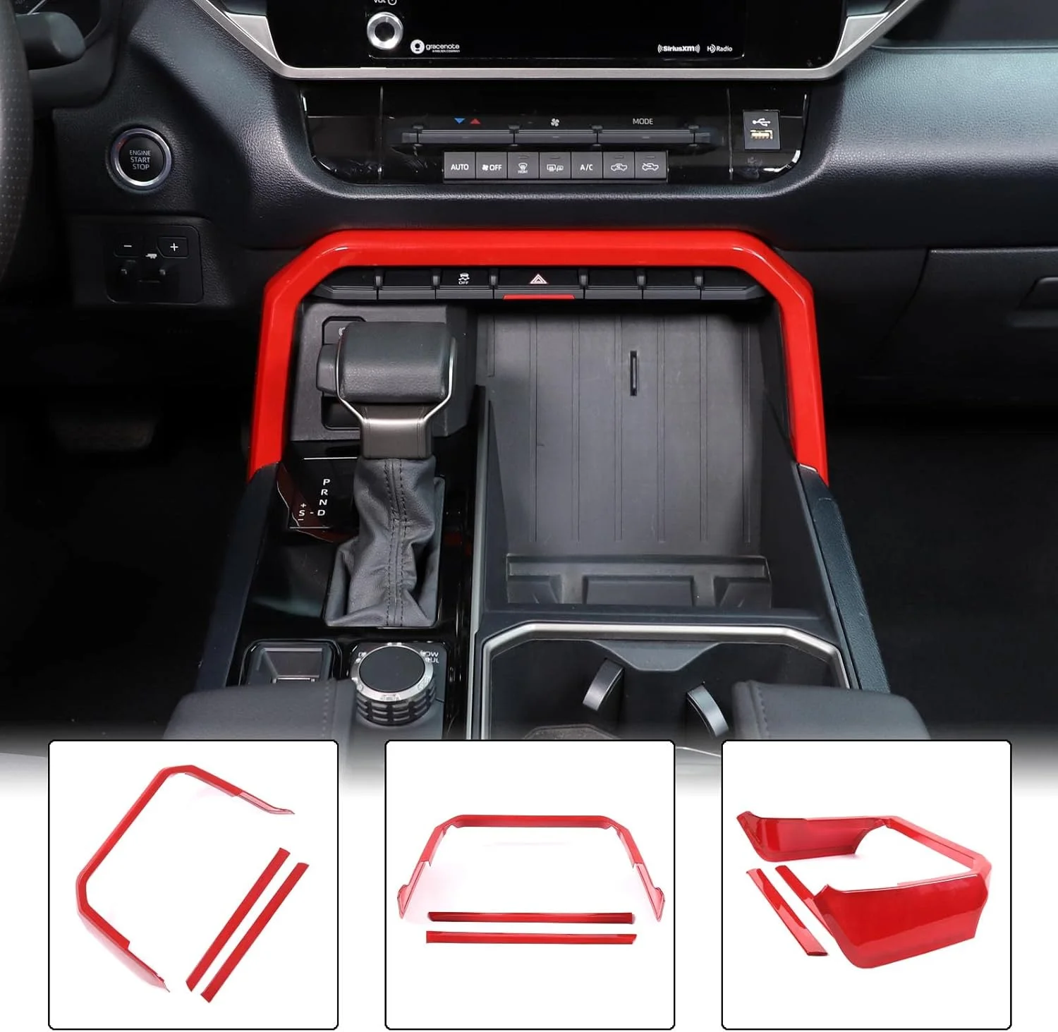 روکش تریم قاب پنل تعویض دنده جعبه دنده کنسول وسط خودرو Aunginsy سازگار با تویوتا توندرا/سکوبا 2022-2023، محافظ نوار تزئینی پنل جانبی جعبه دنده کنترل مرکزی روکش تریم قاب پنل تعویض دنده جعبه دنده کنسول وسط خودرو Aunginsy سازگار با تویوتا توندرا/سکوبا 2022-2023، محافظ نوار تزئینی پنل جانبی جعبه دنده کنترل مرکزی