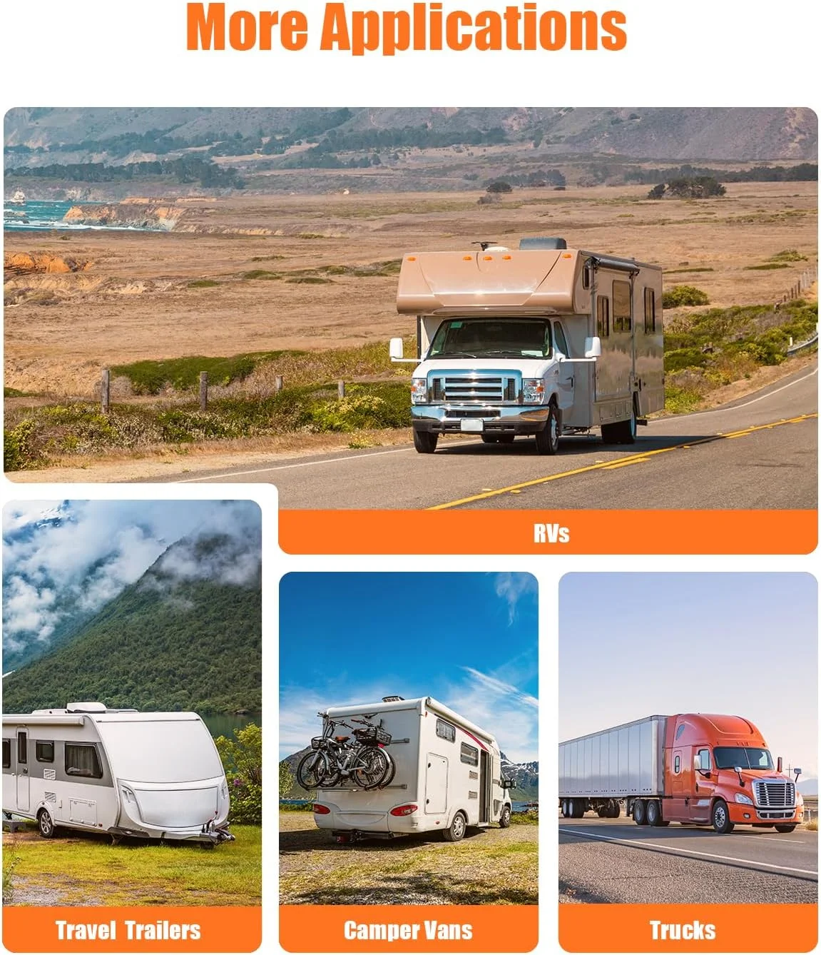 آشکارسازهای مونوکسید کربن و پروپان RV، آشکارساز مونوکسید کربن VITITE RV، سیم کشی شده - آشکارساز گاز پروپان VDC 12V RV، نصب همسطح و سطحی، با 3 براکت