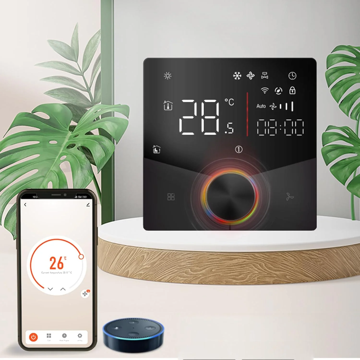 پنل کنترل تهویه مطبوع دو لوله Luocute، صفحه نمایش لمسی دیجیتال، کنترلر مرکزی HVAC قابل برنامه ریزی 7 روزه، برای اکثر محیط های نصب در سطح جهانی (مشکی) پنل کنترل تهویه مطبوع دو لوله Luocute، صفحه نمایش لمسی دیجیتال، کنترلر مرکزی HVAC قابل برنامه ریزی 7 روزه، برای اکثر محیط های نصب در سطح جهانی (مشکی)