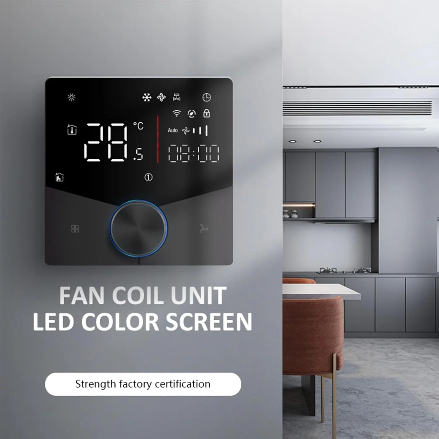 پنل کنترل تهویه مطبوع دو لوله Luocute، صفحه نمایش لمسی دیجیتال، کنترلر مرکزی HVAC قابل برنامه ریزی 7 روزه، برای اکثر محیط های نصب در سطح جهانی (مشکی) پنل کنترل تهویه مطبوع دو لوله Luocute، صفحه نمایش لمسی دیجیتال، کنترلر مرکزی HVAC قابل برنامه ریزی 7 روزه، برای اکثر محیط های نصب در سطح جهانی (مشکی)