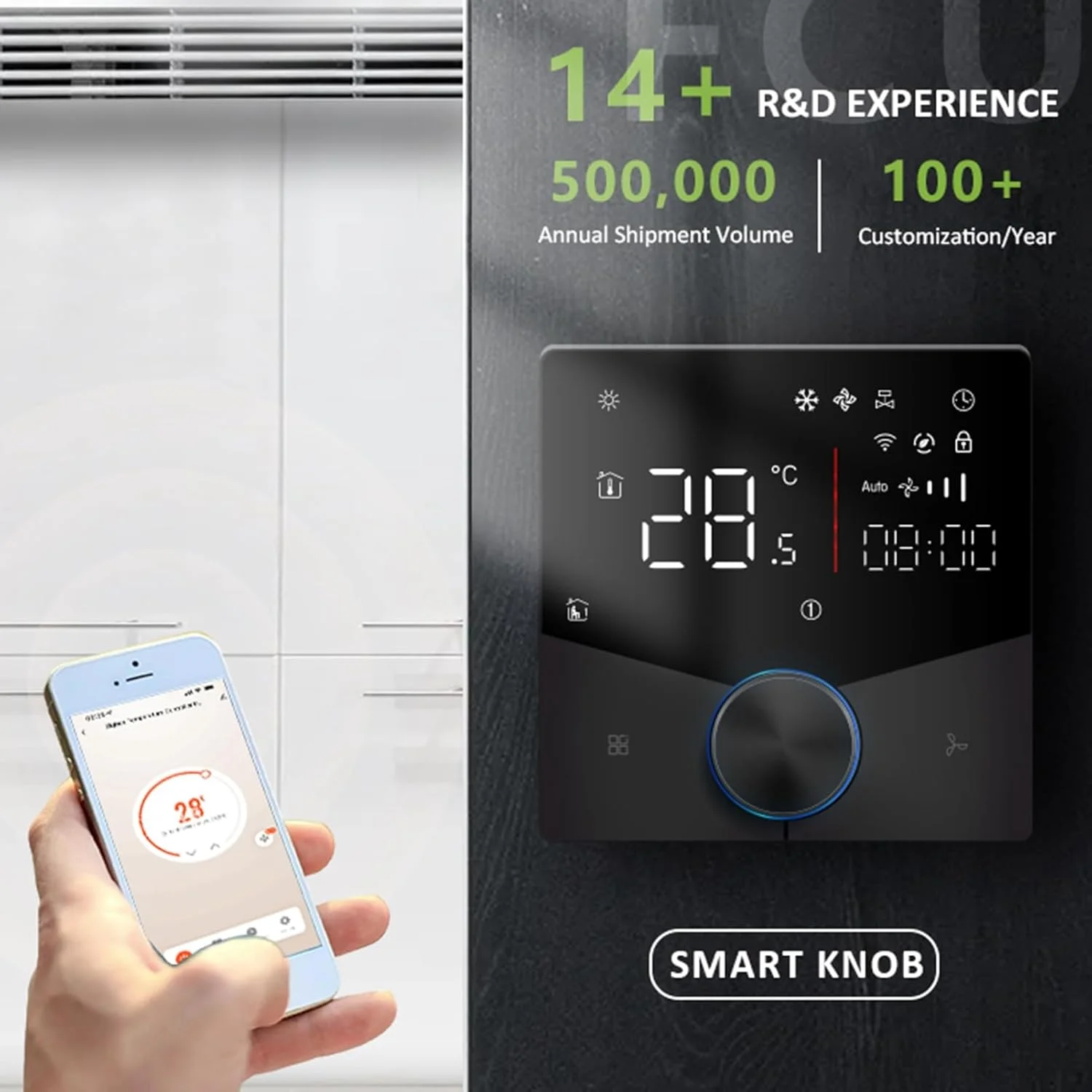 ترموستات AC، کنترلر دمای تهویه مطبوع مرکزی قابل برنامه ریزی، پنل کنترل نازک برای خانه، اداره، مراکز خرید، هتل ها (مشکی)