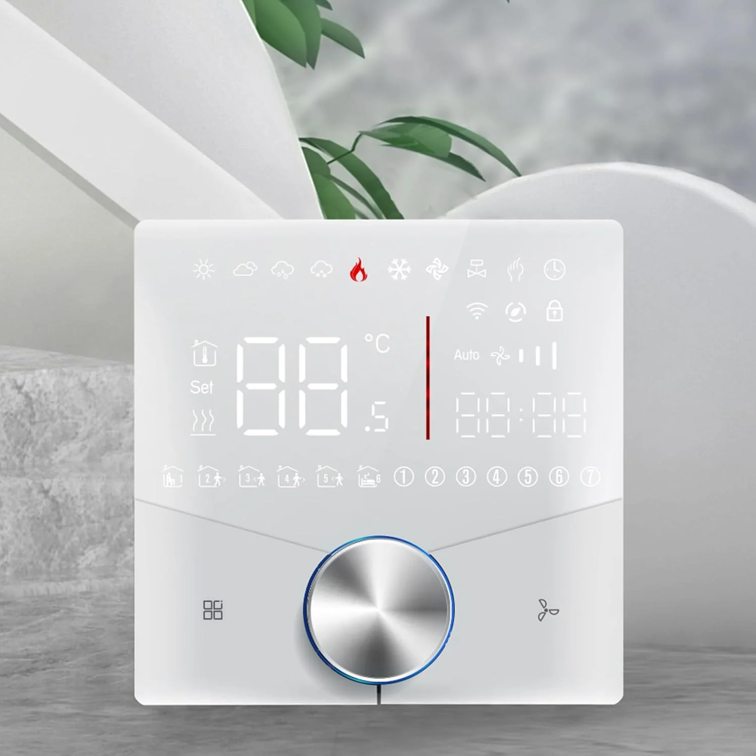 پنل کنترل سیستم های تهویه مطبوع دو لوله ای Haofy، طراحی پنل رنگارنگ، نصب آسان برای ساختمان اداری سیستم مرکزی HLK (سفید)