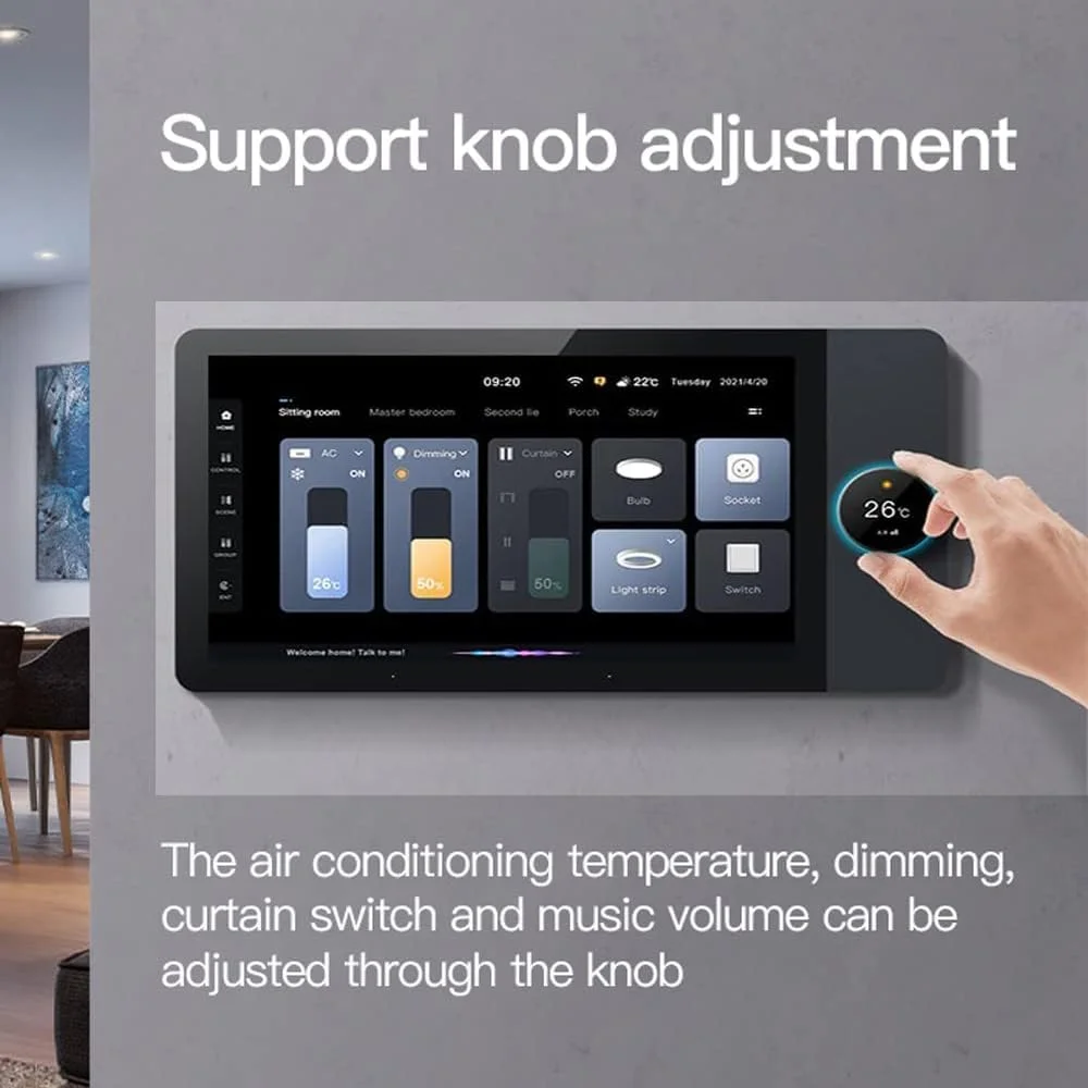 پنل کنترل لمسی هوشمند چند منظوره 8 اینچی HCLSHOP، میزبان موسیقی پس زمینه سیستم دروازه ZigBee، پنل کنترل مرکزی دیواری برای دستگاه های Tuya و خانه هوشمند Tuya