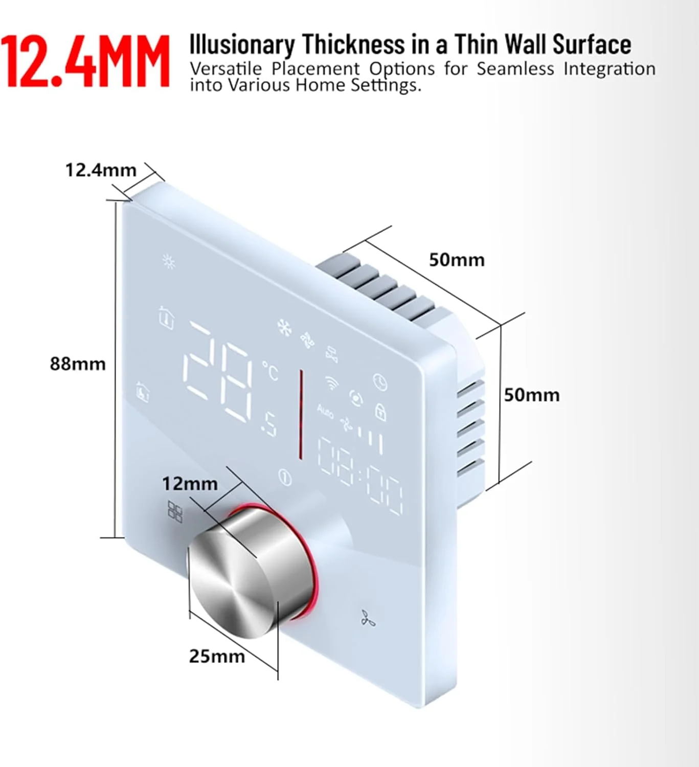 پنل کنترل سیستم های تهویه مطبوع دو لوله ای Haofy، طراحی پنل رنگارنگ، نصب آسان برای ساختمان اداری سیستم مرکزی HLK (سفید)