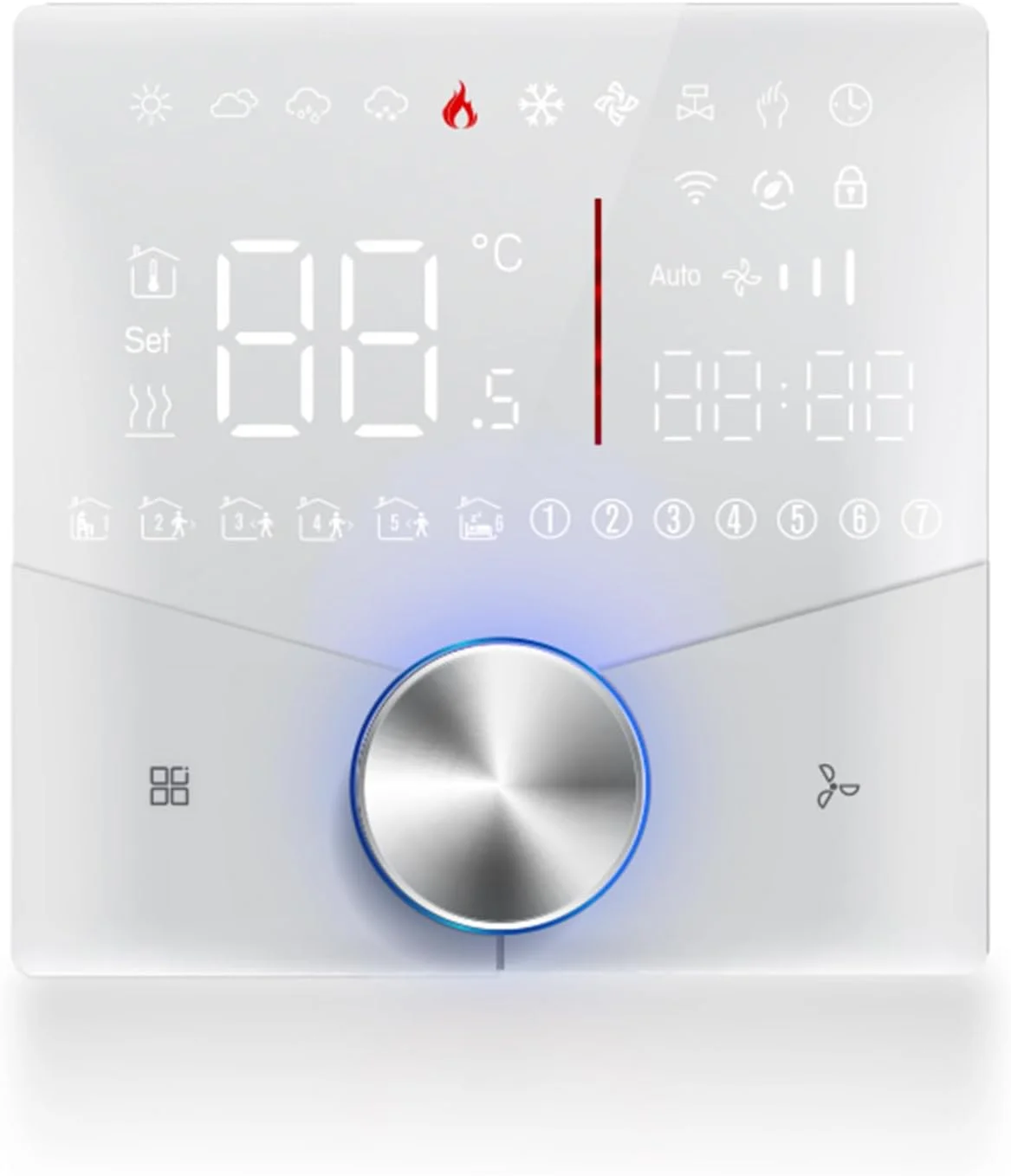 پنل کنترل سیستم های تهویه مطبوع دو لوله ای Haofy، طراحی پنل رنگارنگ، نصب آسان برای ساختمان اداری سیستم مرکزی HLK (سفید)