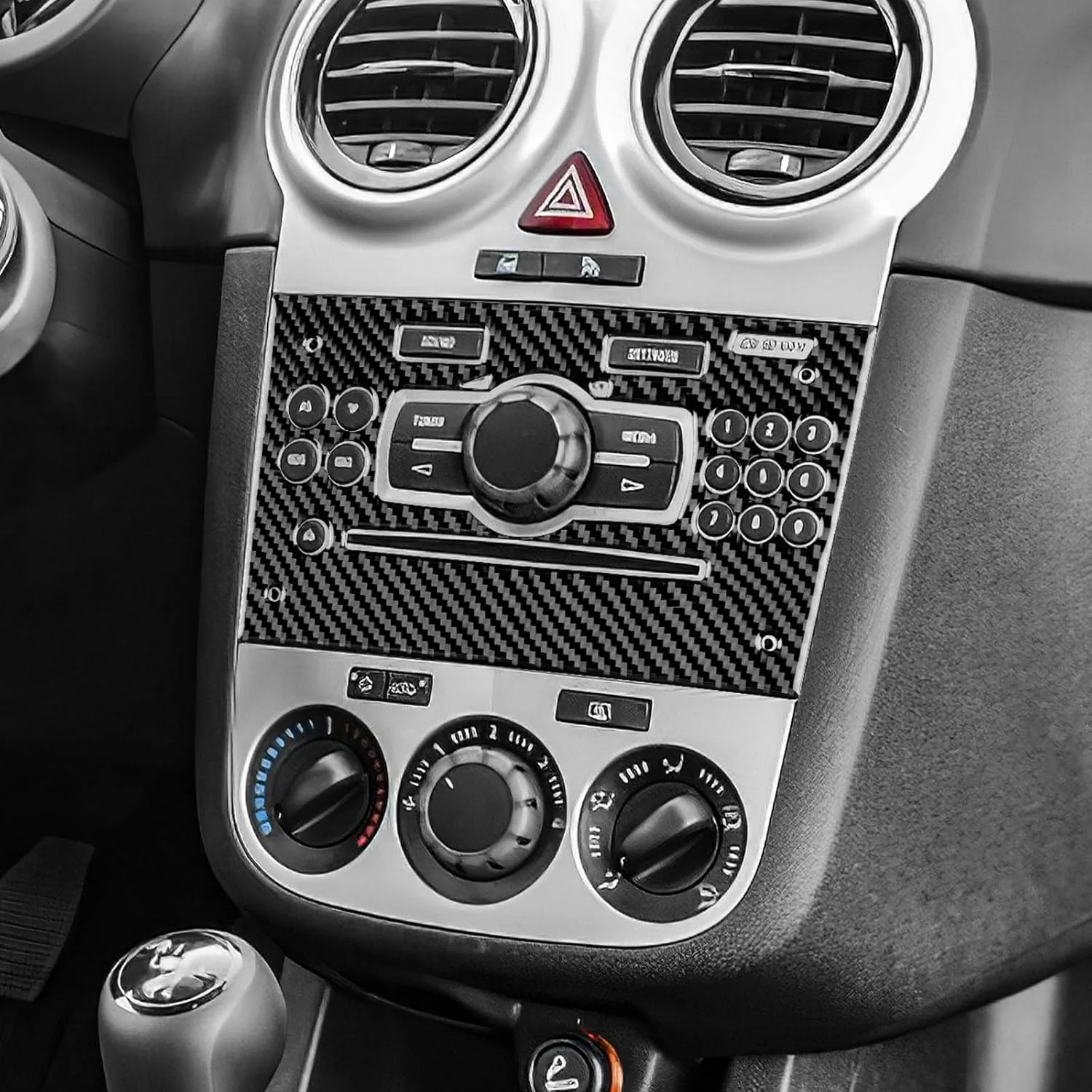 KUNGKIC برای واکسهال کورسا 2007-2014 فیبر کربنی کنترل مرکزی خودرو پنل دکمه CD صفحه تزئینی برچسب لوازم جانبی داخلی (مشکی) KUNGKIC برای واکسهال کورسا 2007-2014 فیبر کربنی کنترل مرکزی خودرو پنل دکمه CD صفحه تزئینی برچسب لوازم جانبی داخلی (مشکی)