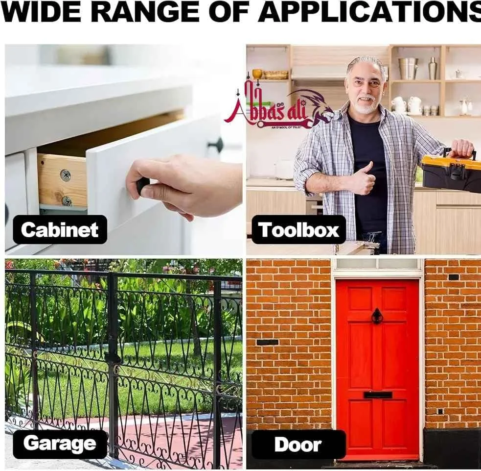 قفل آویز بلند عباسعلی، بسته 2 عددی با 3 کلید، قفل فولادی امنیتی سنگین برای خانه، باغ و فضای باز (60 میلی متر)