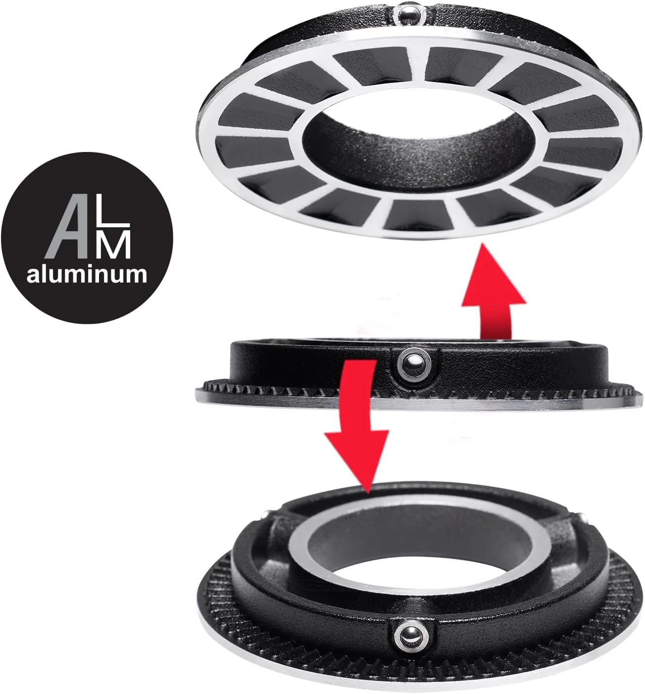 آداپتور پایه تخت 60 میلی‌متری مانفروتو، سازگار با هد فیلمبرداری MVH500XAH، طراحی ضد چرخش برای سه پایه ها و نگهدارنده ها با پیچ های تنظیم، سبک و بادوام