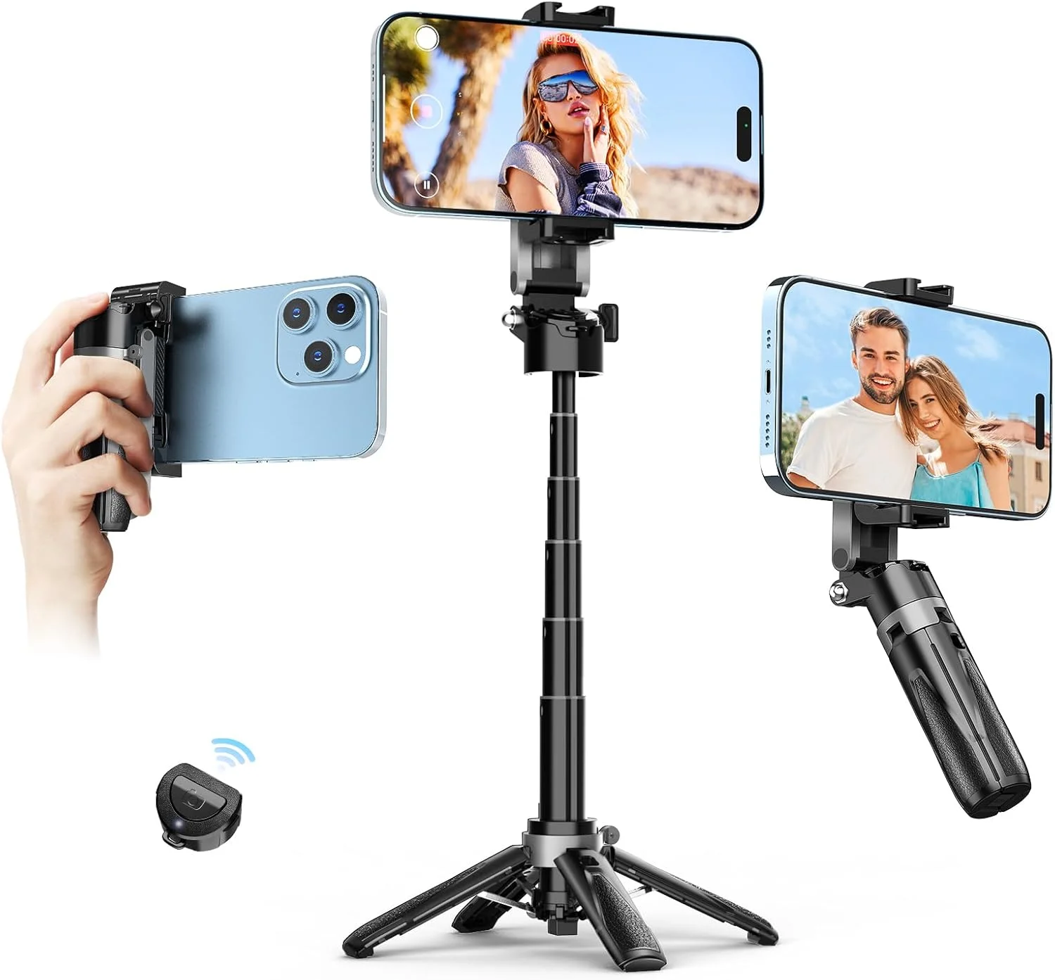 مونوپاد سه پایه سلفی کوچک Eocean با ریموت، سه پایه سلفی جمع و جور برای آیفون، پایه نگهدارنده موبایل با 2 پایه نور سرد، نگهدارنده سبک وزن تلفن برای فیلمبرداری و عکاسی مونوپاد سه پایه سلفی کوچک Eocean با ریموت، سه پایه سلفی جمع و جور برای آیفون، پایه نگهدارنده موبایل با 2 پایه نور سرد، نگهدارنده سبک وزن تلفن برای فیلمبرداری و عکاسی