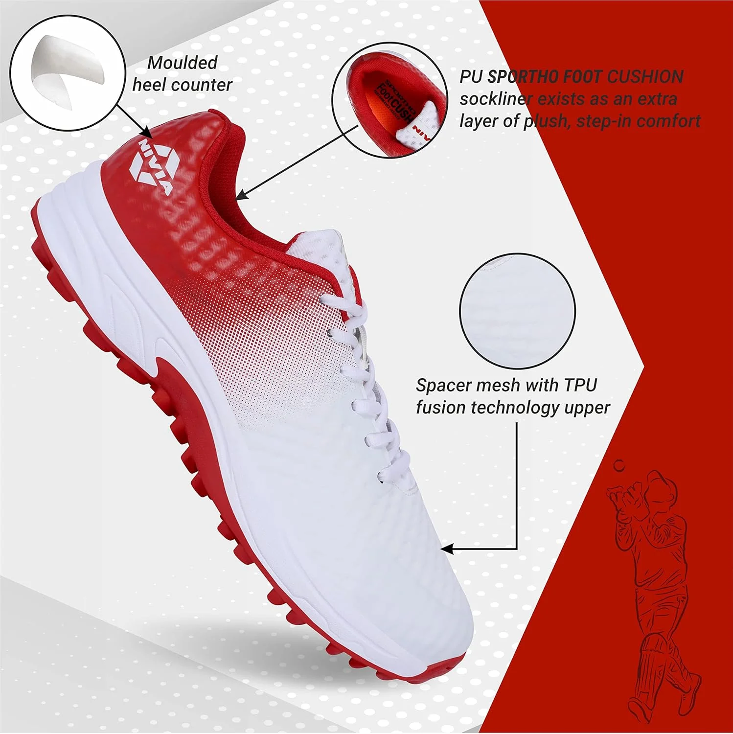 کفش کریکت مردانه Nivia Crick 1000 مدل unisex-adult