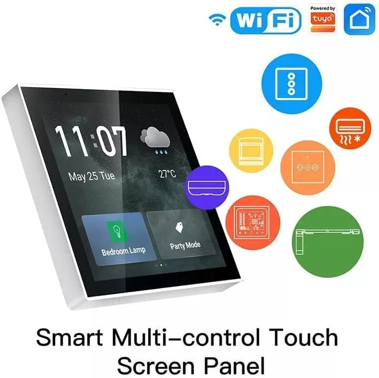 پنل کنترل لمسی چند منظوره هوشمند Eazyliv Tuya wifi، کنترلر مرکزی دیواری برای صحنه های هوشمند خانه (پنل کنترل 4 اینچی)