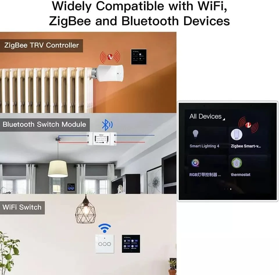 پنل کنترل لمسی چند منظوره هوشمند Eazyliv Tuya wifi، کنترلر مرکزی دیواری برای صحنه های هوشمند خانه (پنل کنترل 4 اینچی)