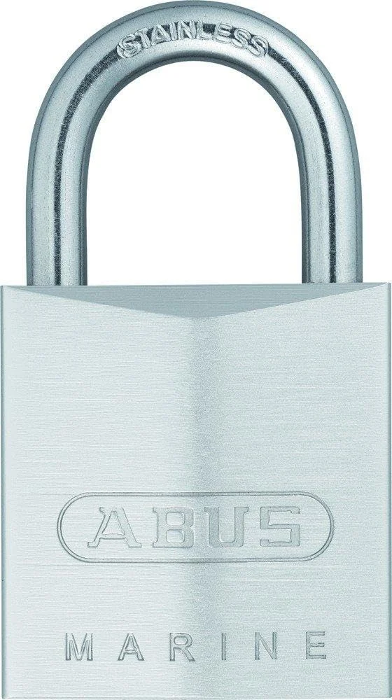 ABUS Marine padlock 75IB/50 - weatherproof - brass lock body with nickel pearl coating - ABUS security level 7 - silver