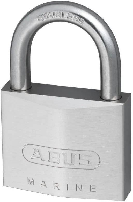 ABUS Marine padlock 75IB/50 - weatherproof - brass lock body with nickel pearl coating - ABUS security level 7 - silver