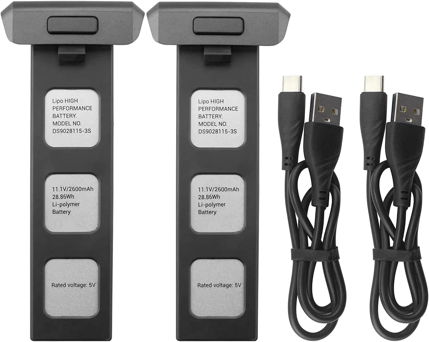 باتری لیتیومی 11.1 ولت 2600 میلی آمپر ساعت MOONZON 2 عددی با 2 عدد کابل شارژ برای SJRC F7 F7pro F7S F7GB2 9800FT RC عکاسی هوایی هواپیمای چهار محوره باتری قطعات یدکی پهپاد کنترل از راه دور