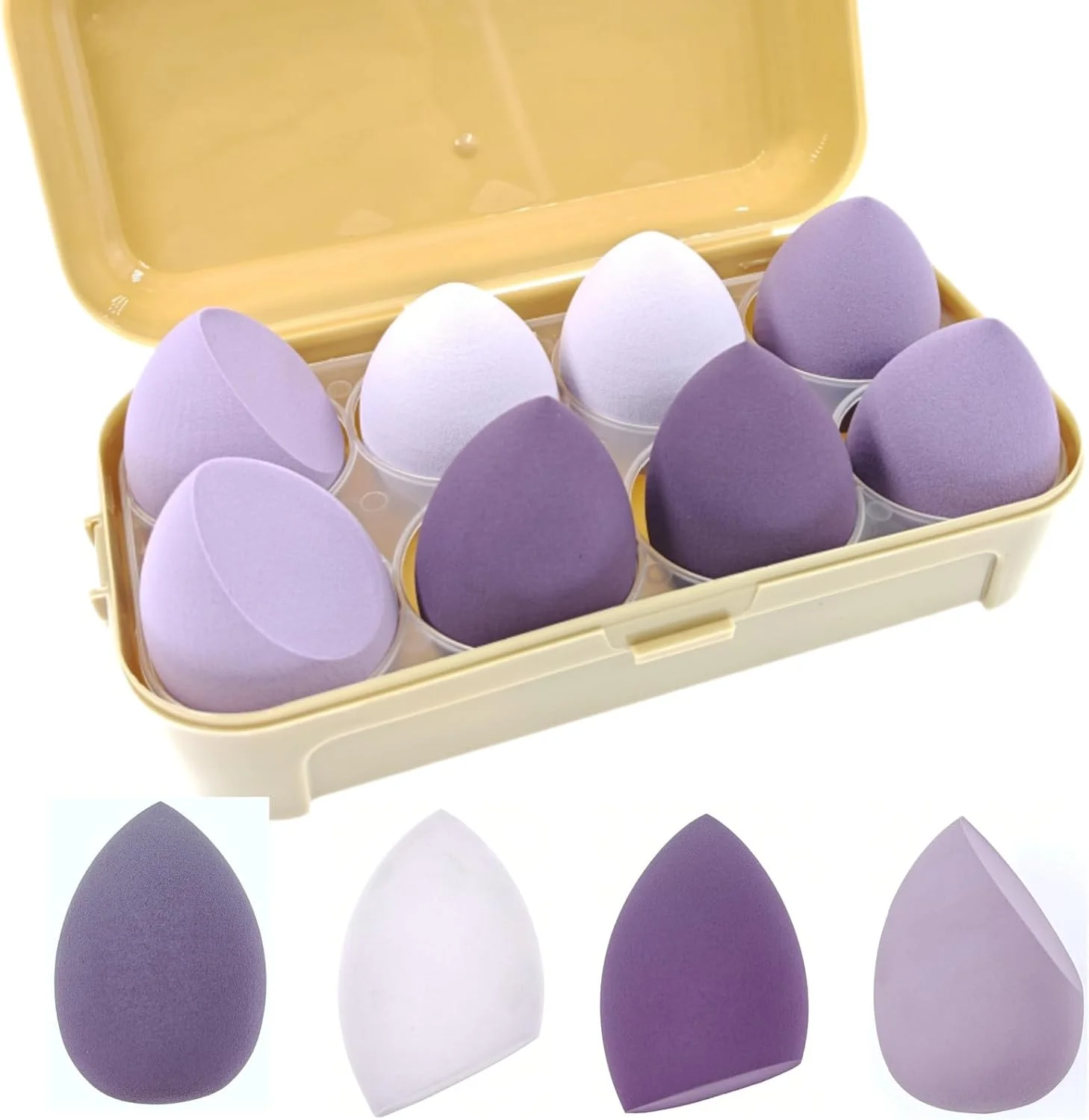 پک 8 عددی اسفنج آرایشی ZHIYE، اسفنج مخلوط کننده آرایشی بدون لاتکس، اسفنج فونداسیون، اسفنج کانسیلر برای مایعات، کرم ها و پودرها، مدل بنفش پک 8 عددی اسفنج آرایشی ZHIYE، اسفنج مخلوط کننده آرایشی بدون لاتکس، اسفنج فونداسیون، اسفنج کانسیلر برای مایعات، کرم ها و پودرها، مدل بنفش