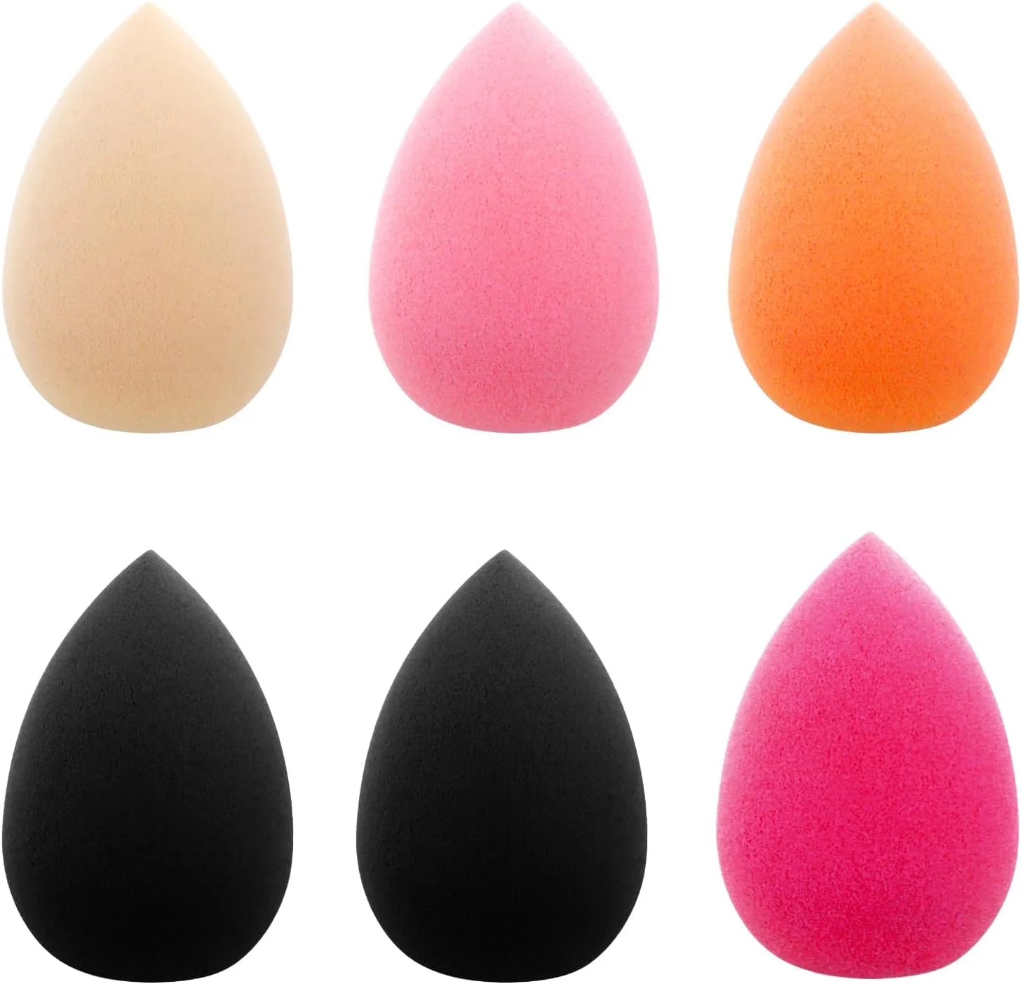 دسته اسفنج آرایشی مینی WLLHYF، بسته 6 عددی، اسفنج آرایشی نرم و فشرده، مناسب صورت و بدن، قابل استفاده به صورت خشک و مرطوب، ابزار آرایشی برای کرم پودر، کانسیلر، زیر چشم و هایلایت (ست 2)