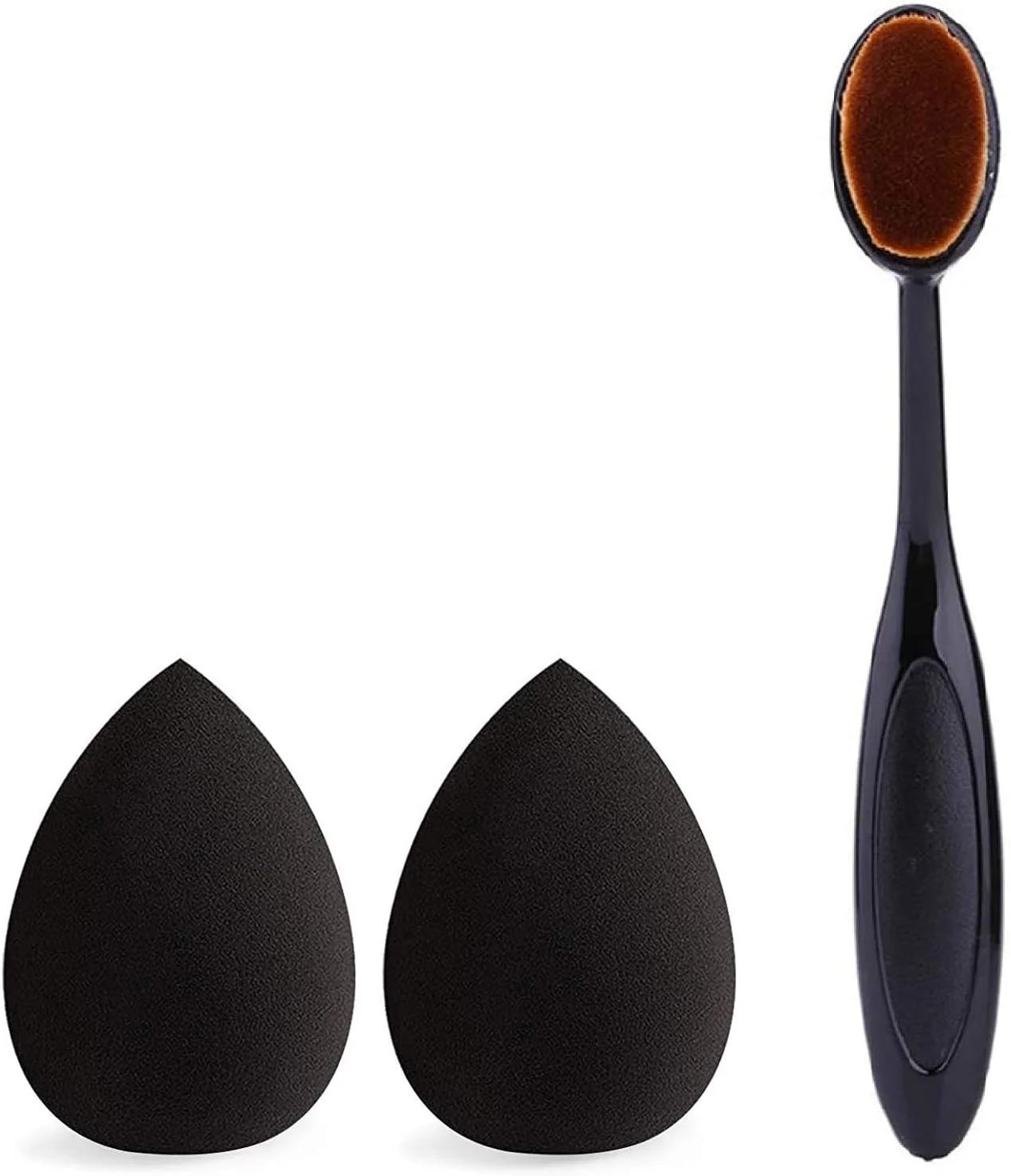 Womensa store (2+1) Makeup Sponges with Makeup Foundation Brush, Professional Foundation Beauty Sponge and Makeup Brush for Liquid, Cream and Powder (2 Sponges + 1 Foundation Brush) Womensa store (2+1) Makeup Sponges with Makeup Foundation Brush, Professional Foundation Beauty Sponge and Makeup Brush for Liquid, Cream and Powder (2 Sponges + 1 Foundation Brush)