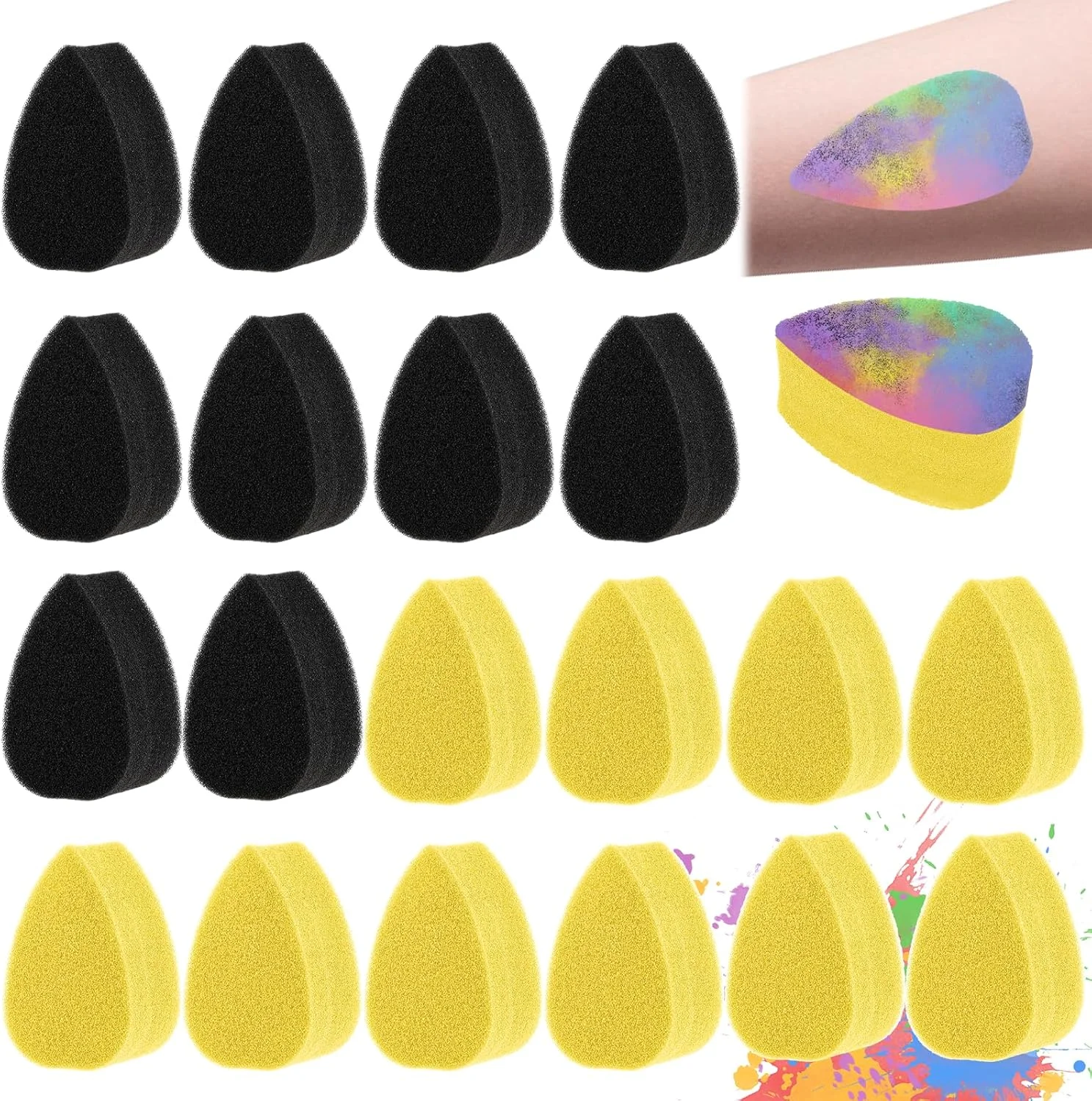 پدهای آرایشی WY LIGHTING LEVEL 20 عددی، پد نرم رنگ آمیزی بدن، پد رنگ صورت قابل استفاده مجدد، پد آرایشی متراکم، پد گلبرگ قطره ای برای کرم، کانسیلر و آثار هنری