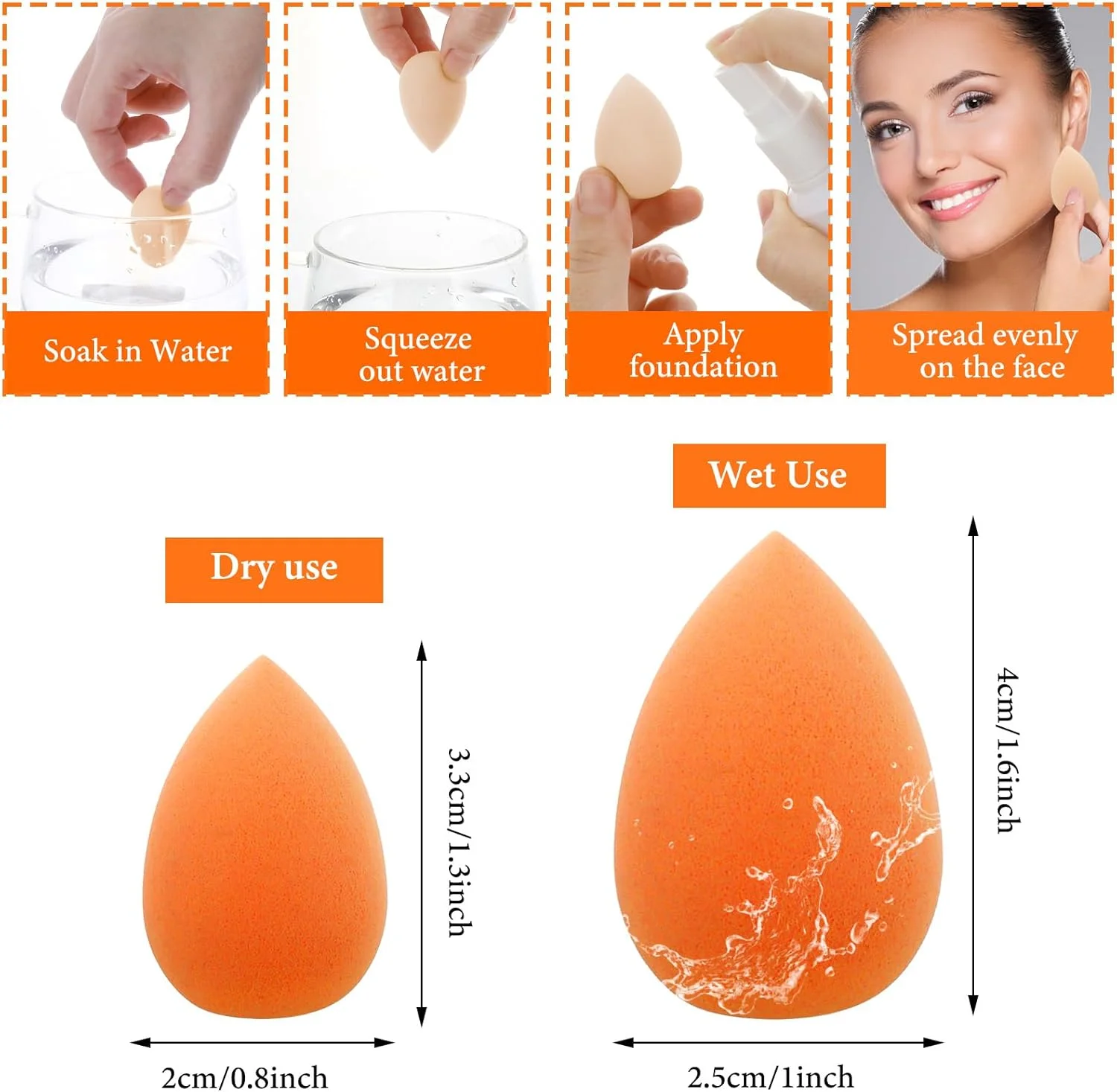 دسته اسفنج آرایشی مینی WLLHYF، بسته 6 عددی، اسفنج آرایشی نرم و فشرده، مناسب صورت و بدن، قابل استفاده به صورت خشک و مرطوب، ابزار آرایشی برای کرم پودر، کانسیلر، زیر چشم و هایلایت (ست 2)