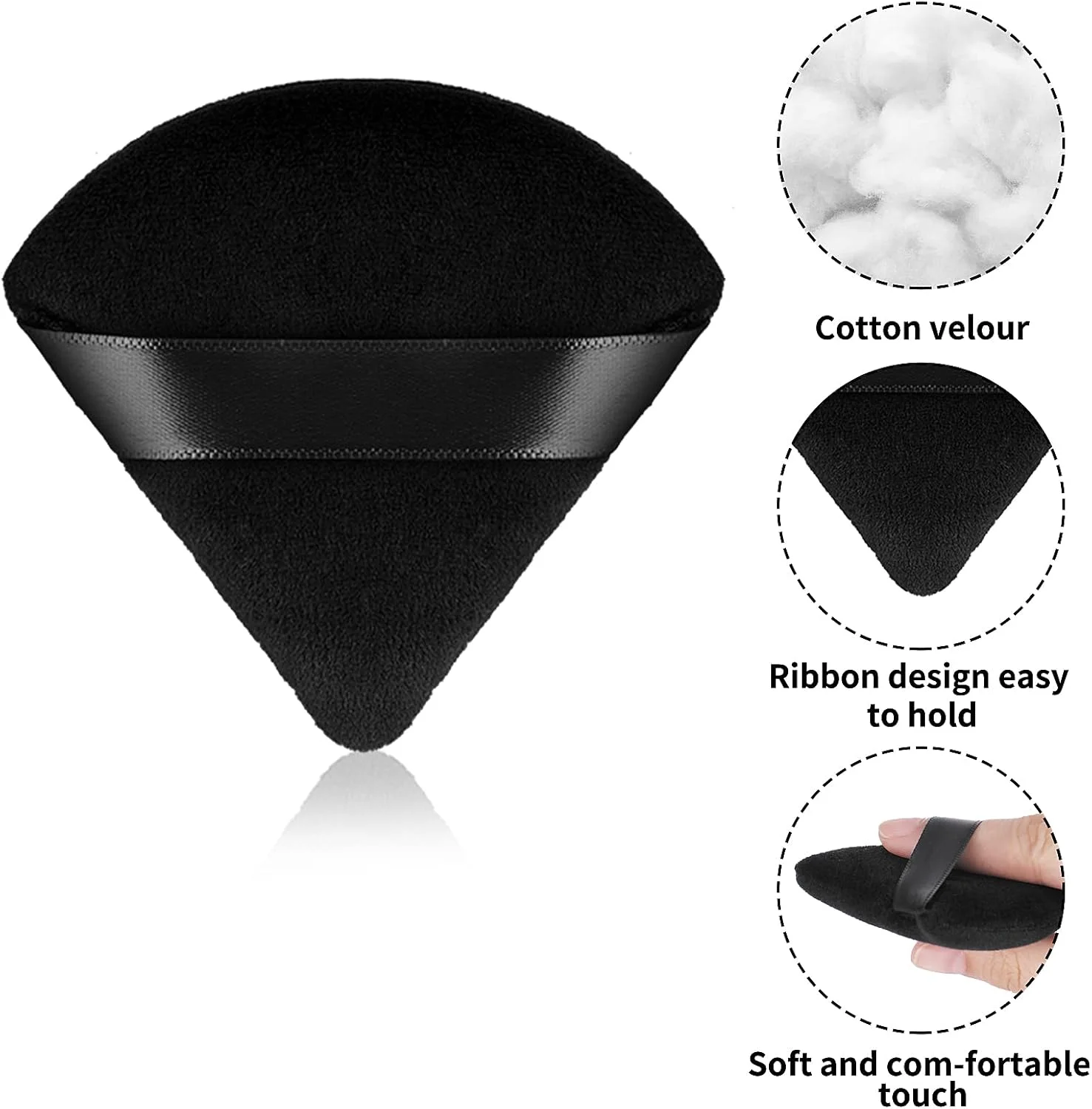 پدهای مثلثی پودر WLLHYF، پدهای آرایشی صورت مخملی نرم مثلثی، پد آرایشی مرطوب و خشک برای کانتورینگ صورت، زیر چشم و گوشه ها، ابزار آرایشی زیبایی (مشکی - 12 عدد) پدهای مثلثی پودر WLLHYF، پدهای آرایشی صورت مخملی نرم مثلثی، پد آرایشی مرطوب و خشک برای کانتورینگ صورت، زیر چشم و گوشه ها، ابزار آرایشی زیبایی (مشکی - 12 عدد)