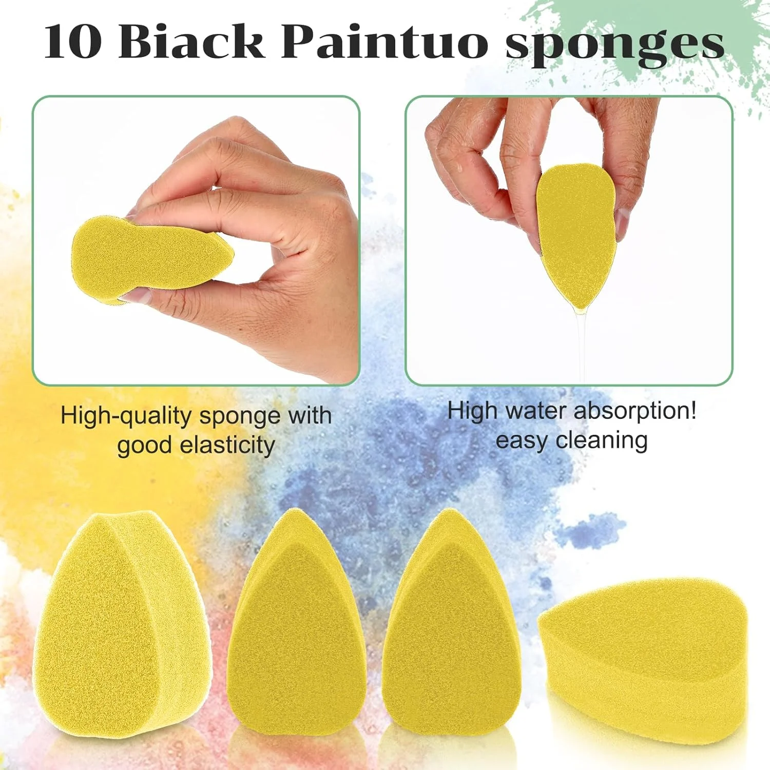 پدهای آرایشی WY LIGHTING LEVEL 20 عددی، پد نرم رنگ آمیزی بدن، پد رنگ صورت قابل استفاده مجدد، پد آرایشی متراکم، پد گلبرگ قطره ای برای کرم، کانسیلر و آثار هنری