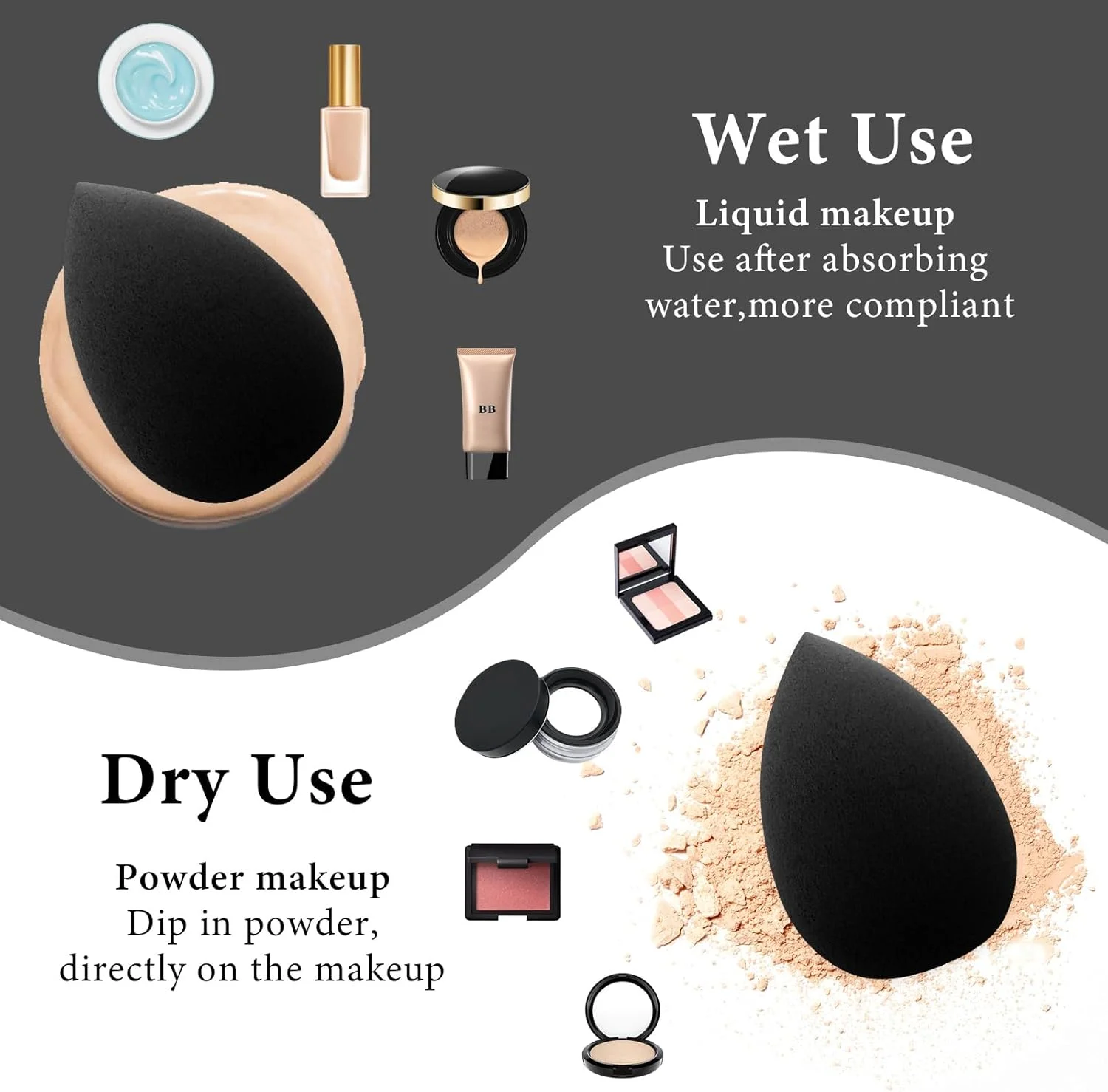 دسته اسفنج مینیاتوری آرایشی WLLHYF، 6 عدد اسفنج مخلوط کن آرایشی، پد نرم و فشرده برای صورت و بدن، ابزار آرایشی مرطوب و خشک برای کرم پودر، کانسیلر، زیر چشم و هایلایت (ست 1) دسته اسفنج مینیاتوری آرایشی WLLHYF، 6 عدد اسفنج مخلوط کن آرایشی، پد نرم و فشرده برای صورت و بدن، ابزار آرایشی مرطوب و خشک برای کرم پودر، کانسیلر، زیر چشم و هایلایت (ست 1)