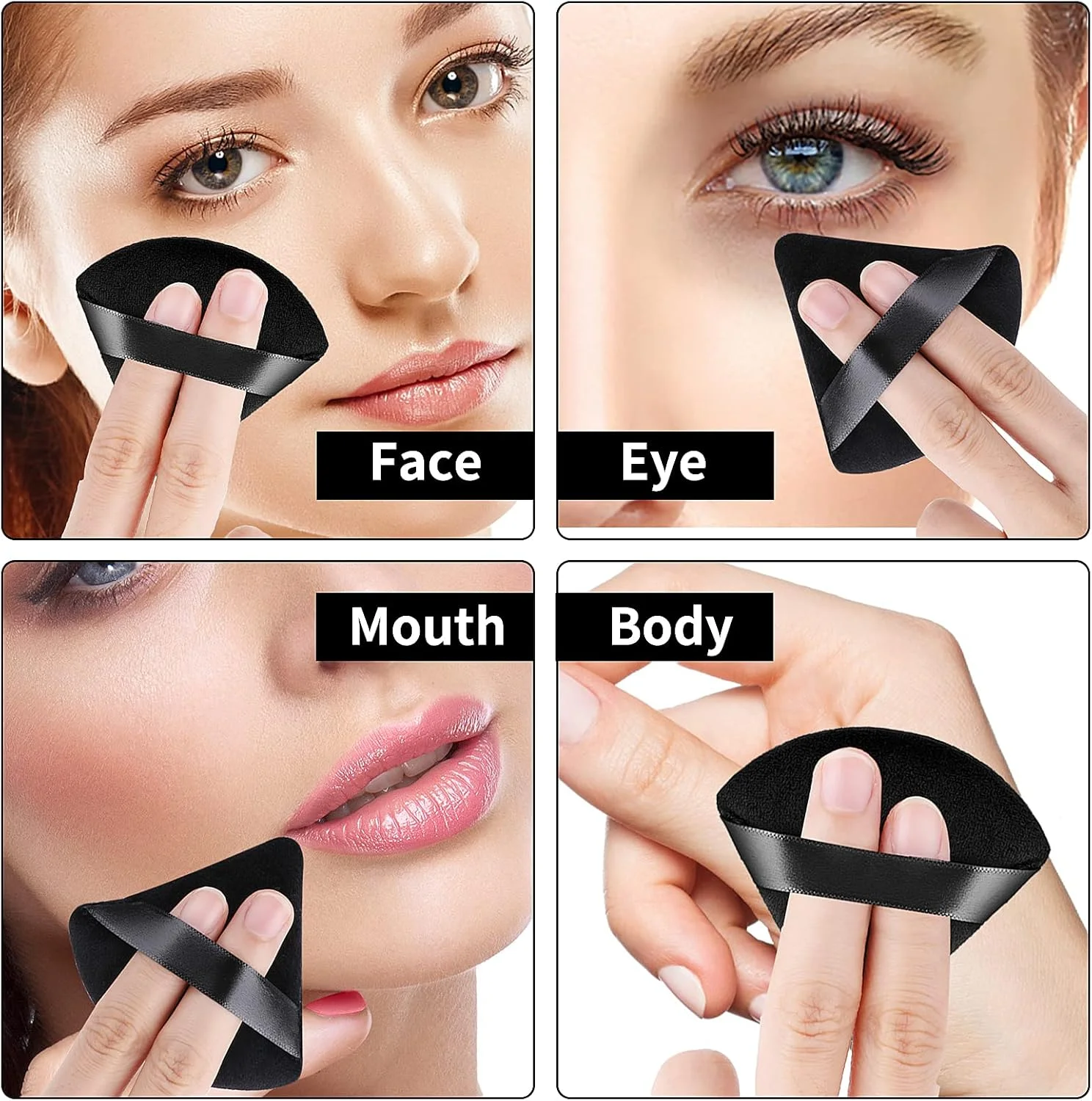 پدهای مثلثی پودر WLLHYF، پدهای آرایشی صورت مخملی نرم مثلثی، پد آرایشی مرطوب و خشک برای کانتورینگ صورت، زیر چشم و گوشه ها، ابزار آرایشی زیبایی (مشکی - 12 عدد) پدهای مثلثی پودر WLLHYF، پدهای آرایشی صورت مخملی نرم مثلثی، پد آرایشی مرطوب و خشک برای کانتورینگ صورت، زیر چشم و گوشه ها، ابزار آرایشی زیبایی (مشکی - 12 عدد)