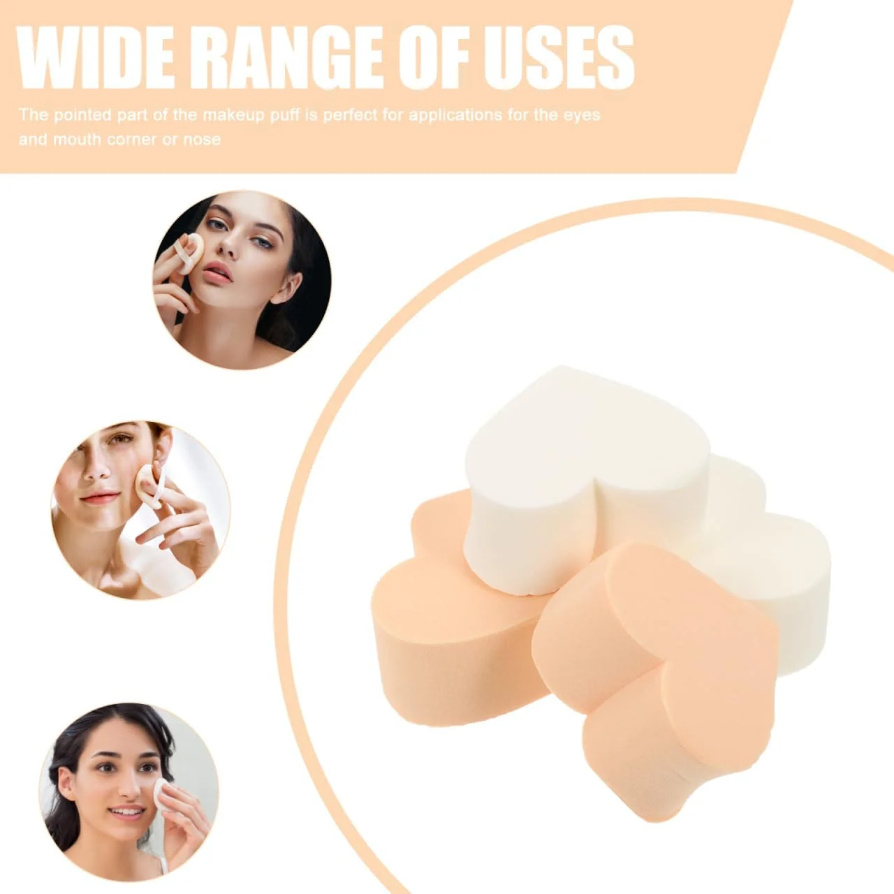 پدهای آرایشی اسفنجی قلبی شکل WRITWAA، 4 عدد، مناسب پوست، بدون لاتکس، برای کرم پودر مایع و هایلایتر، رنگ های تصادفی پدهای آرایشی اسفنجی قلبی شکل WRITWAA، 4 عدد، مناسب پوست، بدون لاتکس، برای کرم پودر مایع و هایلایتر، رنگ های تصادفی