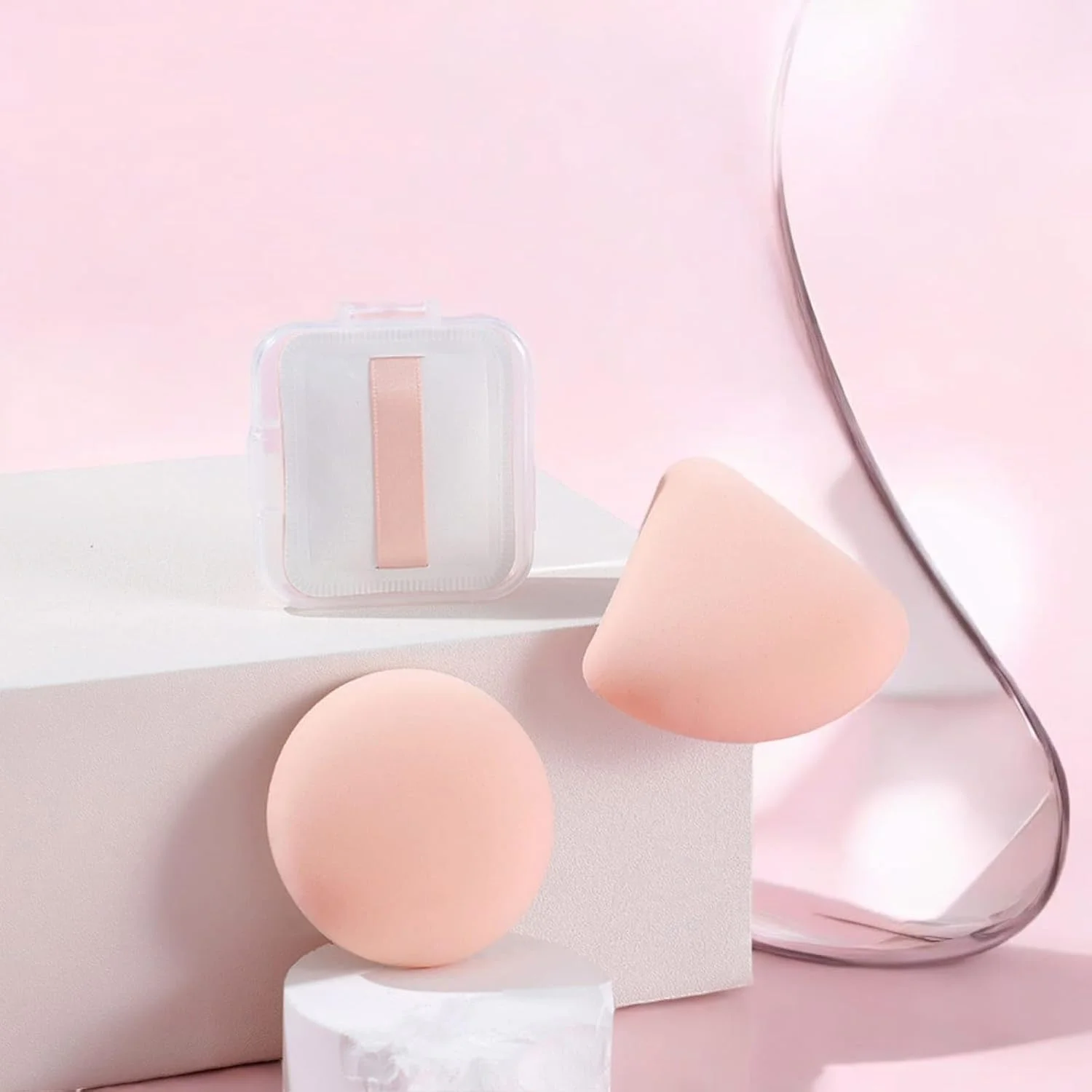 Vitalogy - پدهای آرایشی برای کرم پودر - ست پد آرایشی برای ترکیب کردن - ست بیوتی بلندر 3 عدد پد پفی (شکل های مختلف) با روبان ساتن - مناسب برای کرم، پودر و مایع (هلویی) Vitalogy - پدهای آرایشی برای کرم پودر - ست پد آرایشی برای ترکیب کردن - ست بیوتی بلندر 3 عدد پد پفی (شکل های مختلف) با روبان ساتن - مناسب برای کرم، پودر و مایع (هلویی)