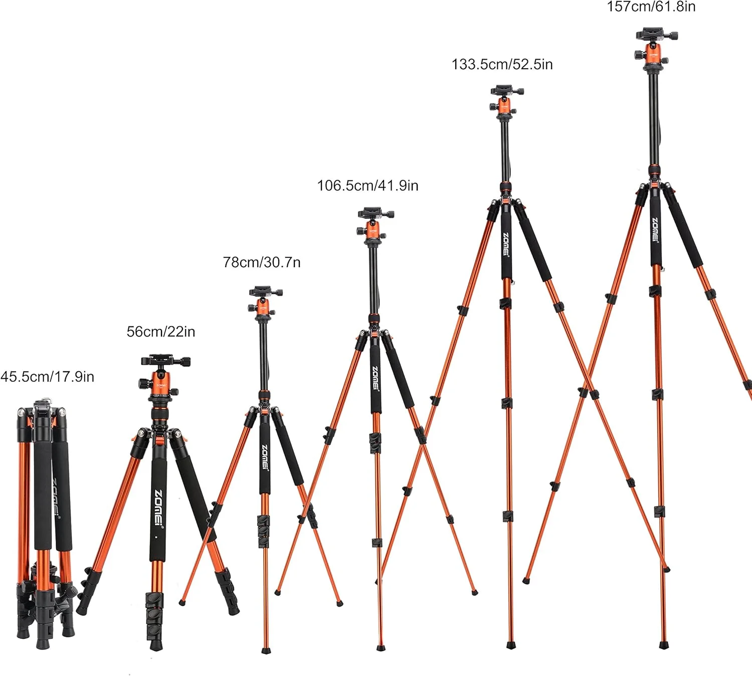 سه پایه دوربین زومی Q555 با ارتفاع 160 سانتی متر، سه پایه مسافرتی آلومینیومی تاشو و سبک با سر توپی 360 درجه برای ولاگ، نیکون، کانن، سونی، تمام DSLR ها، دوربین های دیجیتال، دوربین های شکاری و تلسکوپ لیزری (نارنجی) سه پایه دوربین زومی Q555 با ارتفاع 160 سانتی متر، سه پایه مسافرتی آلومینیومی تاشو و سبک با سر توپی 360 درجه برای ولاگ، نیکون، کانن، سونی، تمام DSLR ها، دوربین های دیجیتال، دوربین های شکاری و تلسکوپ لیزری (نارنجی)