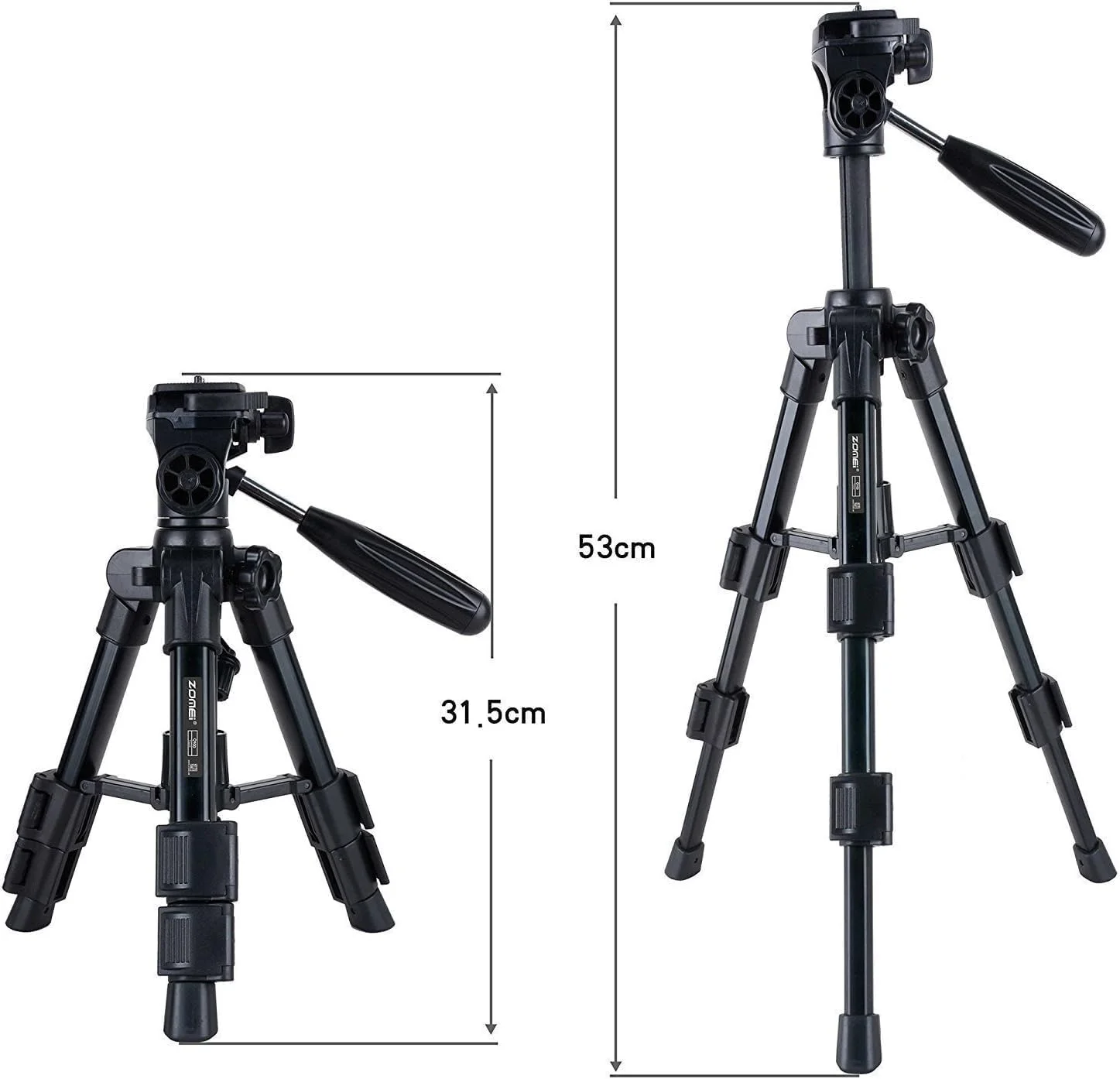سه پایه رومیزی مسافرتی کوچک ZOMEI ZM-HR-Q100-Tripod-01 با هد پن/شیب سه طرفه، صفحه رهاسازی سریع و کیف برای دوربین DSLR، سه پایه آلومینیومی کوچک با کیف حمل، مشکی سه پایه رومیزی مسافرتی کوچک ZOMEI ZM-HR-Q100-Tripod-01 با هد پن/شیب سه طرفه، صفحه رهاسازی سریع و کیف برای دوربین DSLR، سه پایه آلومینیومی کوچک با کیف حمل، مشکی