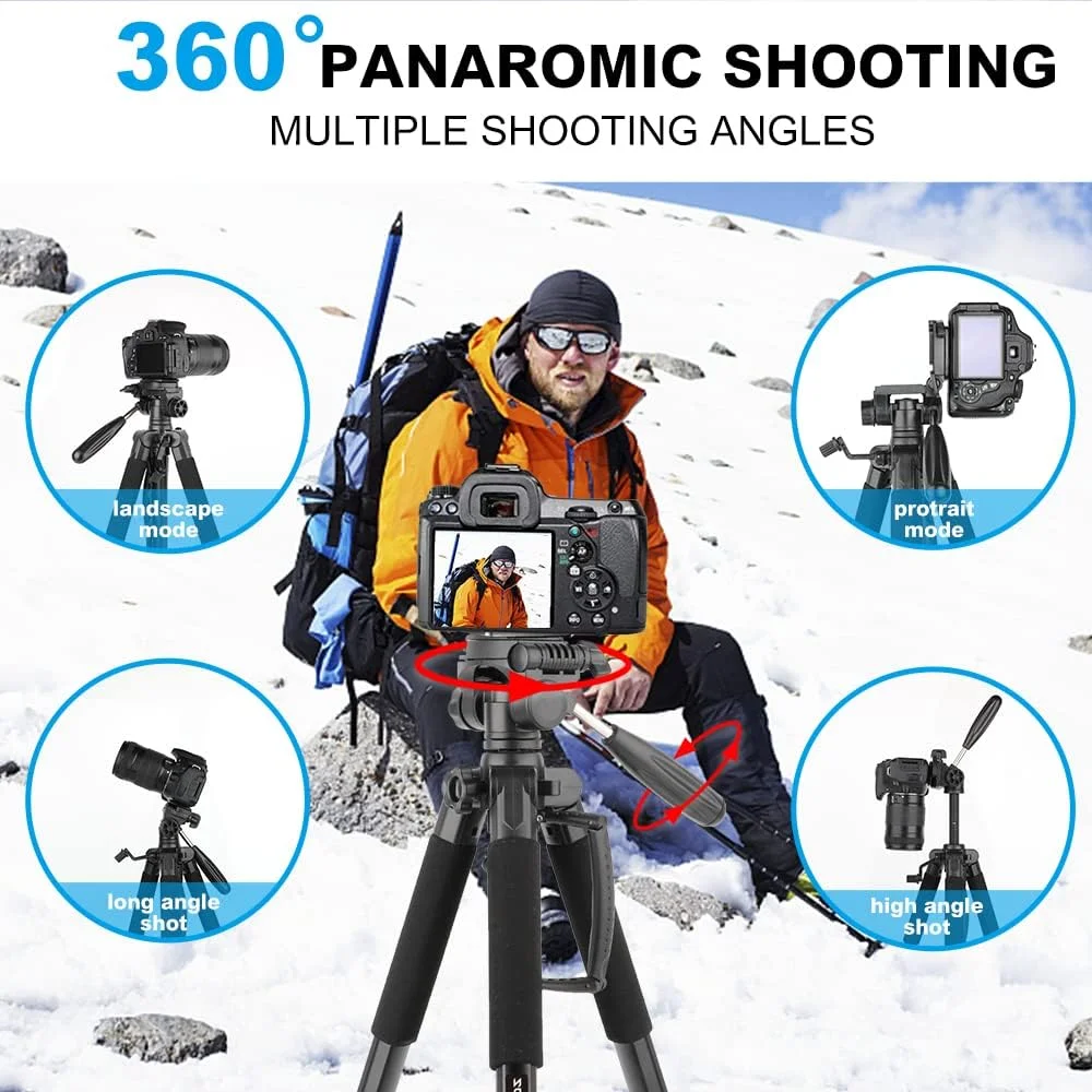 ZOMEi 188 cm Tripod Heavy Duty Tall Tripod Stand, Professional Travel Video Tripod Compatible with DSLR Cameras, Mobile Phones, Projector, Binoculars, Spotting Scope (Black) ZOMEi 188 cm Tripod Heavy Duty Tall Tripod Stand, Professional Travel Video Tripod Compatible with DSLR Cameras, Mobile Phones, Projector, Binoculars, Spotting Scope (Black)