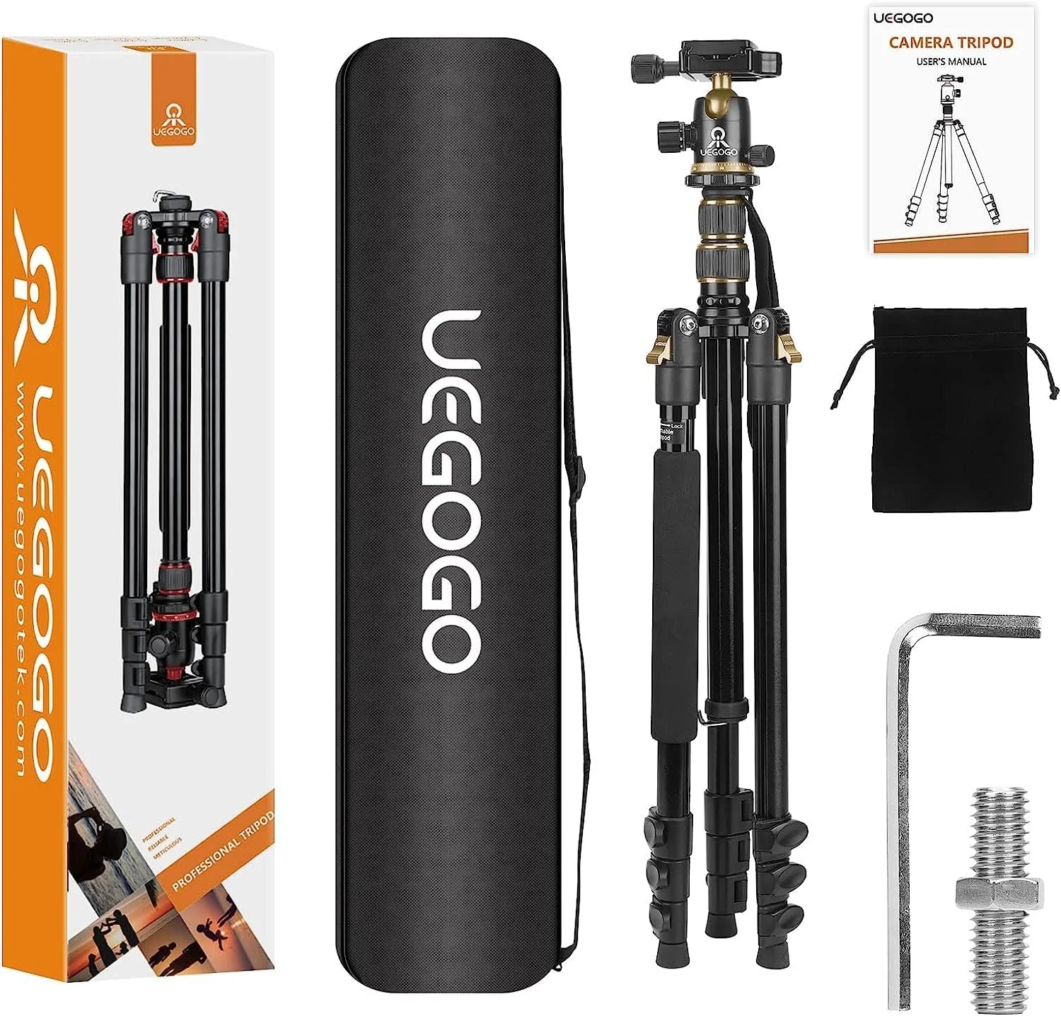 سه پایه دوربین ZoMei، سه پایه حرفه ای دوربین DSLR، قابل تبدیل به تک پایه تا 210 سانتی متر، با سر چرخان 360 درجه، کیف حمل، سه پایه قابلیت حمل 8 کیلوگرم (طلایی) سه پایه دوربین ZoMei، سه پایه حرفه ای دوربین DSLR، قابل تبدیل به تک پایه تا 210 سانتی متر، با سر چرخان 360 درجه، کیف حمل، سه پایه قابلیت حمل 8 کیلوگرم (طلایی)