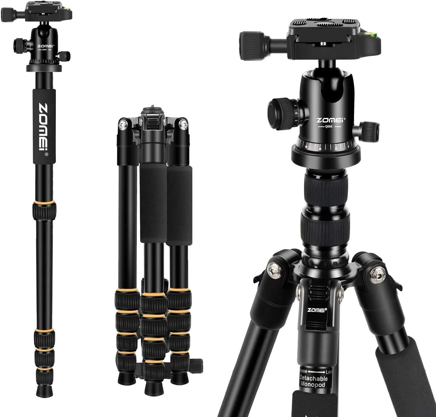 ZOMEi Camera Tripod 62" Light Weight DSLR Tripod with Ball Head Quick Release Plate and Carrying Case (Aluminum Tripod) ZOMEi Camera Tripod 62" Light Weight DSLR Tripod with Ball Head Quick Release Plate and Carrying Case (Aluminum Tripod)