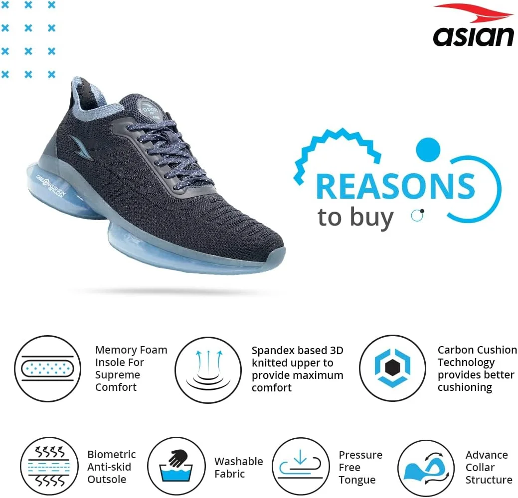 ASIAN Men's CARBON-03 Sports Running,Walking,Gym Shoes with Lightweight Phylon Sole with Memory Foam Casual Sneaker Shoes for Men's & Boy's