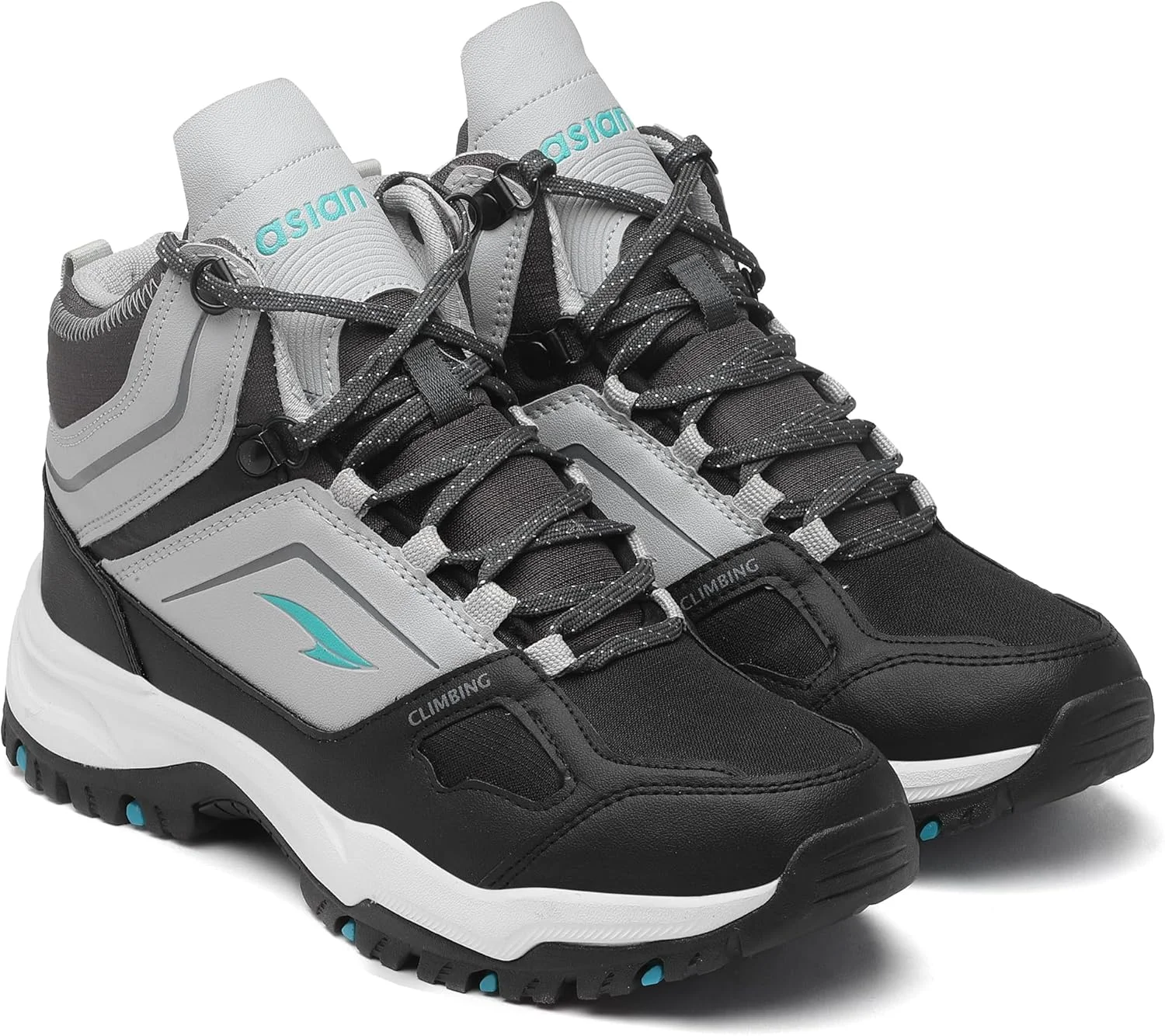 کفش ورزشی ترکینگ و هایکینگ مردانه ASIAN مدل Everest-23، کفش پیاده روی ساق بلند با زیره لاستیکی و کفی مموری فوم بند دار برای آقایان و پسران
