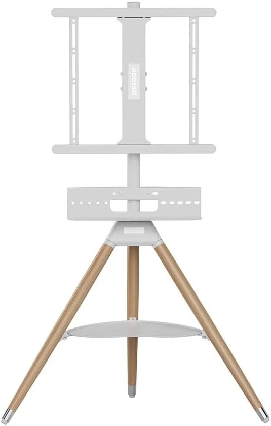 پایه سه پایه ایستاده تلویزیون هنری Porodo سایز 32 تا 65 اینچ - سفید