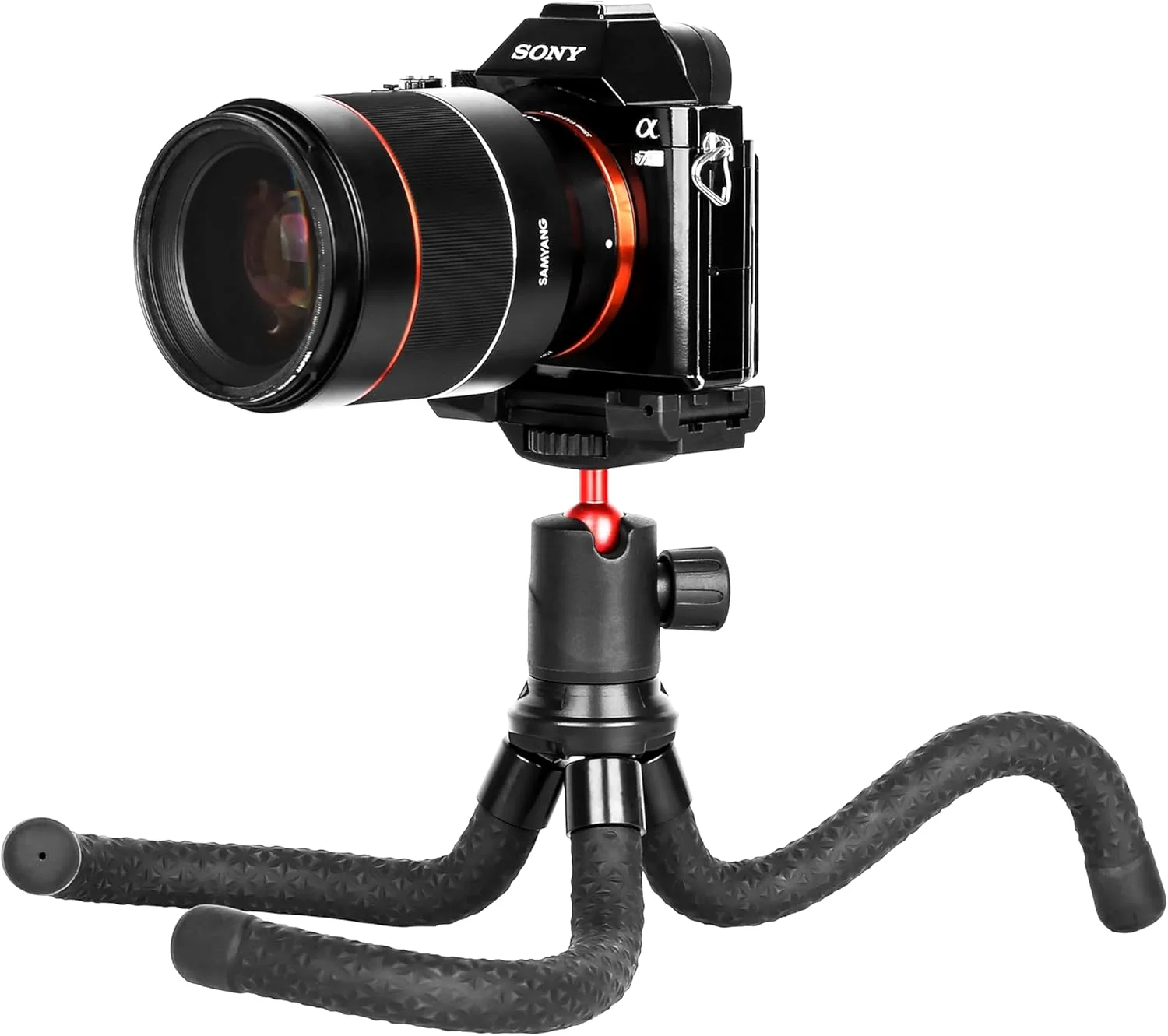 سه پایه انعطاف پذیر، تاشو و قابل افزایش طول Porodo به همراه نگهدارنده تلفن - مشکی