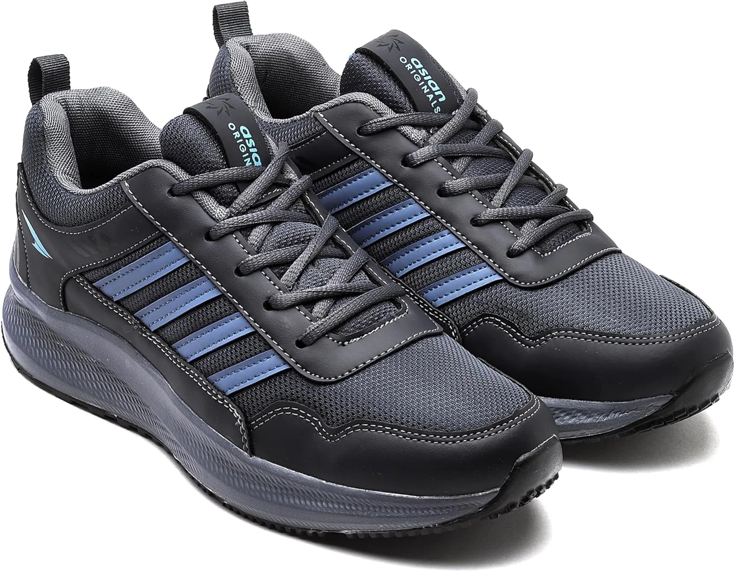 کفش های دویدن و استفاده روزمره مردانه ASIAN مدل BOSS-02 با بند، کفش های سبک و راحت برای مردان و پسران، ایده آل برای ورزش، باشگاه، پیاده روی و استفاده روزانه