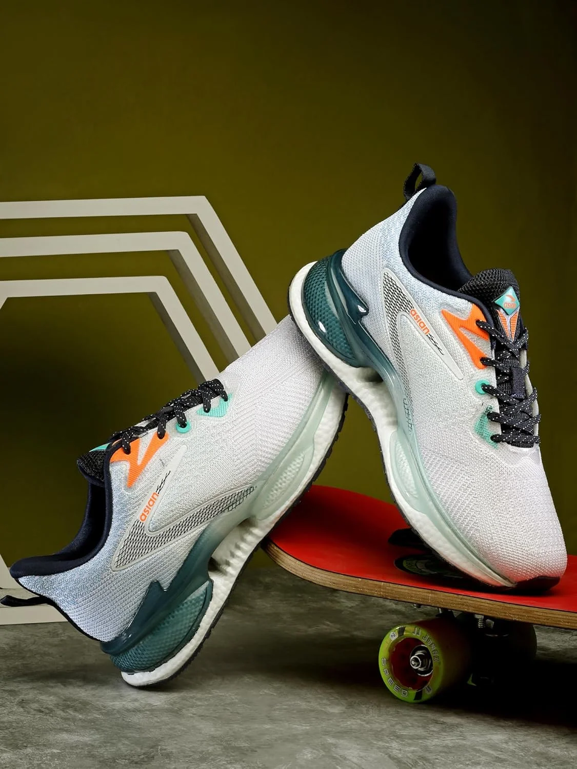 کفش کتانی سفید مردانه ASIAN، رویه مشبک، سبک و بند دار مناسب آقایان و پسران | Titanium-02$P