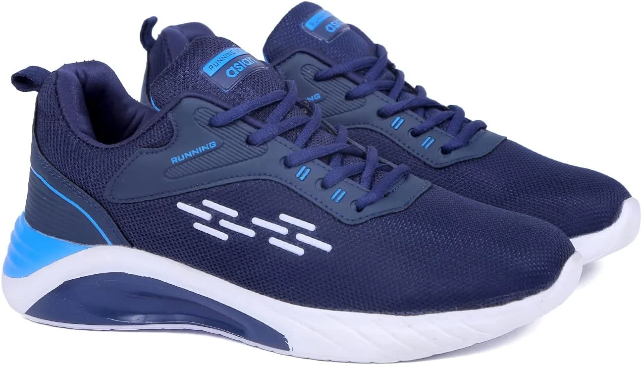 کفش ورزشی مردانه ASIAN مدل Express-08 آبی، مناسب دویدن، پیاده روی، باشگاه، تمرین، کفش کتانی بند دار سبک و غیر رسمی