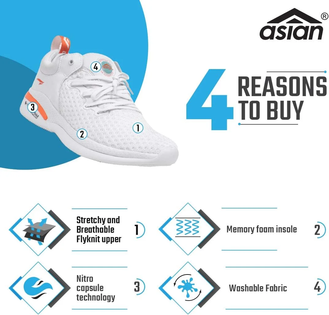 کفش ورزشی مردانه ASIAN مدل Creta-12 با رویه بافتنی تنفسی | کفش های ورزشی، تمرینی و دویدن برای مردان و پسران، 1 سفید، سایز 38.5 اروپا کفش ورزشی مردانه ASIAN مدل Creta-12 با رویه بافتنی تنفسی | کفش های ورزشی، تمرینی و دویدن برای مردان و پسران، 1 سفید، سایز 38.5 اروپا